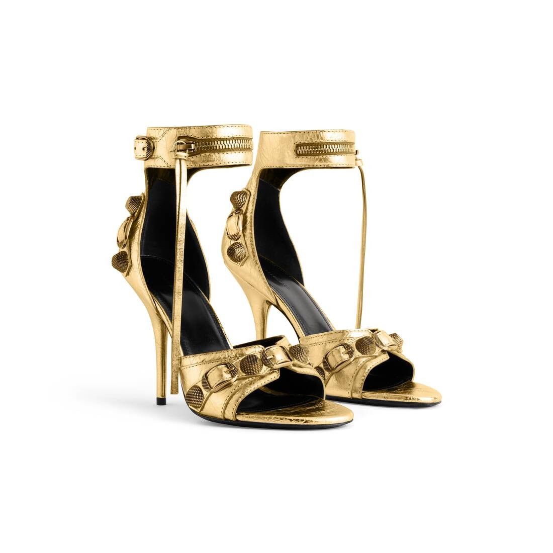 Balenciaga o1w1db10625 Cagole 110mm Sandals Metallized in Gold Size US 11 / IT 41 - 3 Thumbnail