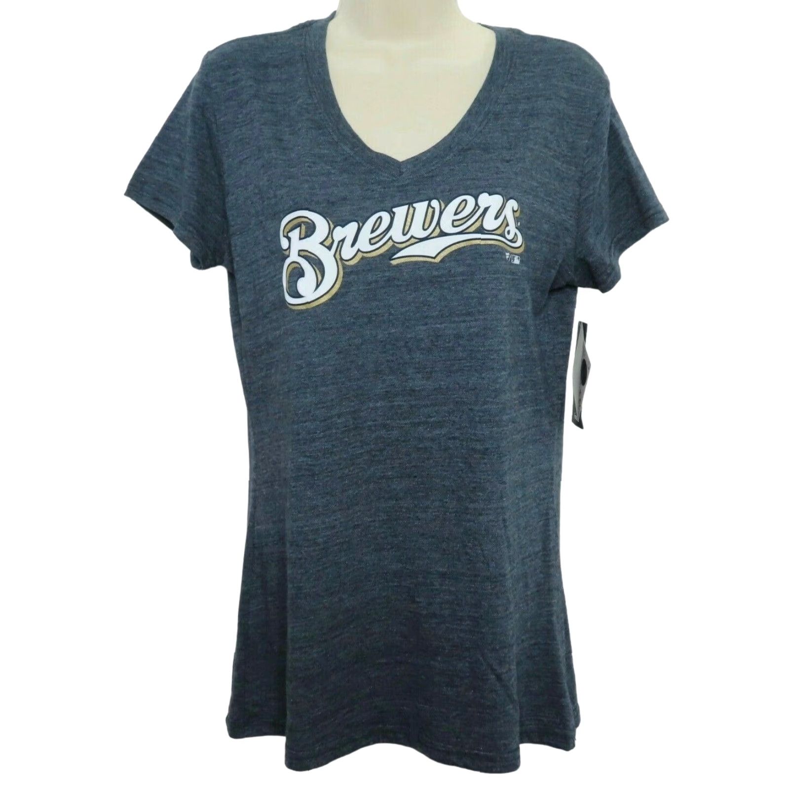 Vintage Fanatics Milwaukee Brewers Shirt V-Neck Blue Women L Short Sleeve NEW Size L / US 10 / IT 46 - 7 Thumbnail