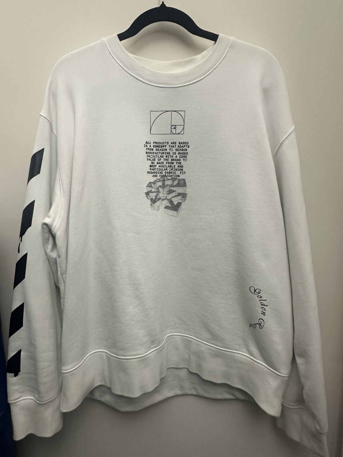 Off-White Off White fibonacci print white oversized sweatshirt sz M Size US M / EU 48-50 / 2 - 1 Thumbnail