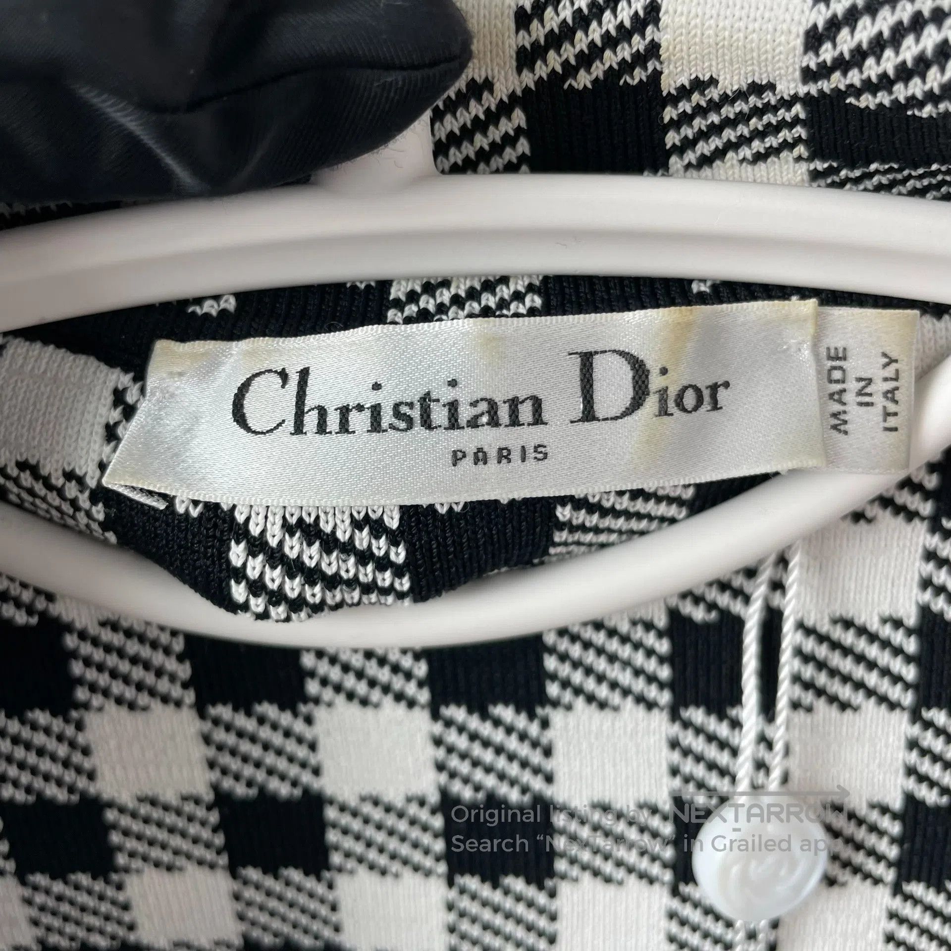 Dior Dior Black and White Houndstooth Pocket Knit Jacket| Size XS / US 0-2 / IT 36-38 - 3 Thumbnail