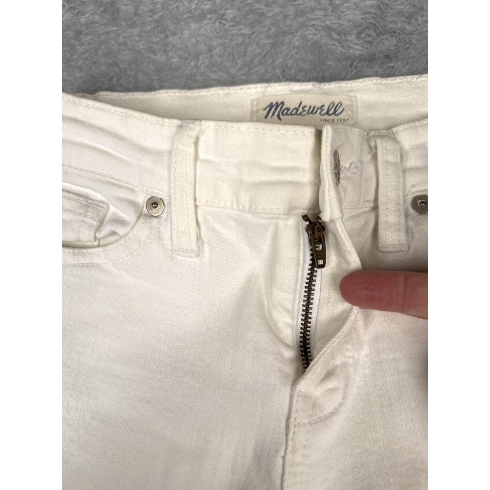 Madewell Madewell Jeans Womens 25x28 White High Riser Skinny High Rise Stretch Denim Size 42" / US 20 - 5 Thumbnail