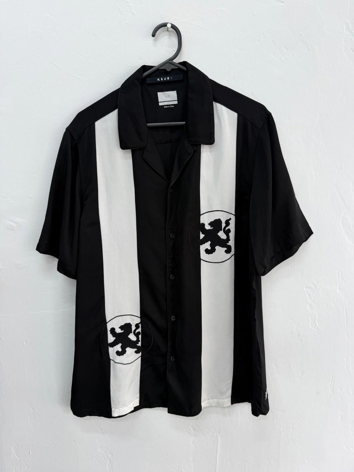 Ksubi new ksubi medium m short sleeve resort shirt lion black Size US M / EU 48-50 / 2 - 1 Thumbnail