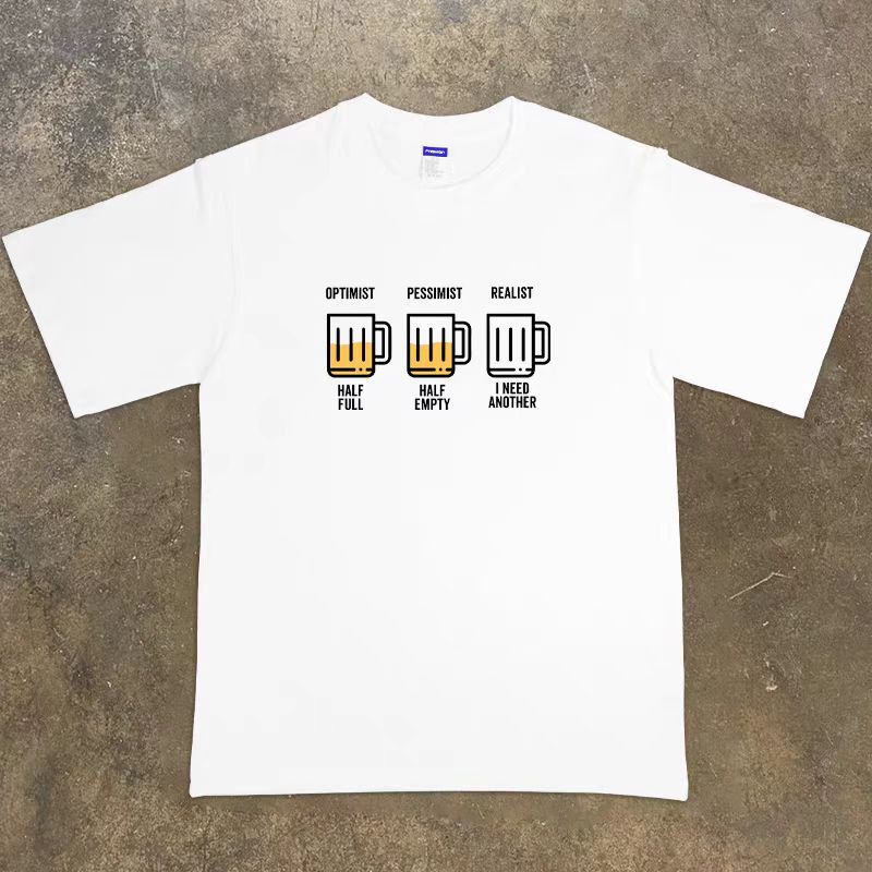 Japanese Brand White Loose Beer Mug Print Short Sleeve T-Shirt Size US L / EU 52-54 / 3 - 1 Thumbnail