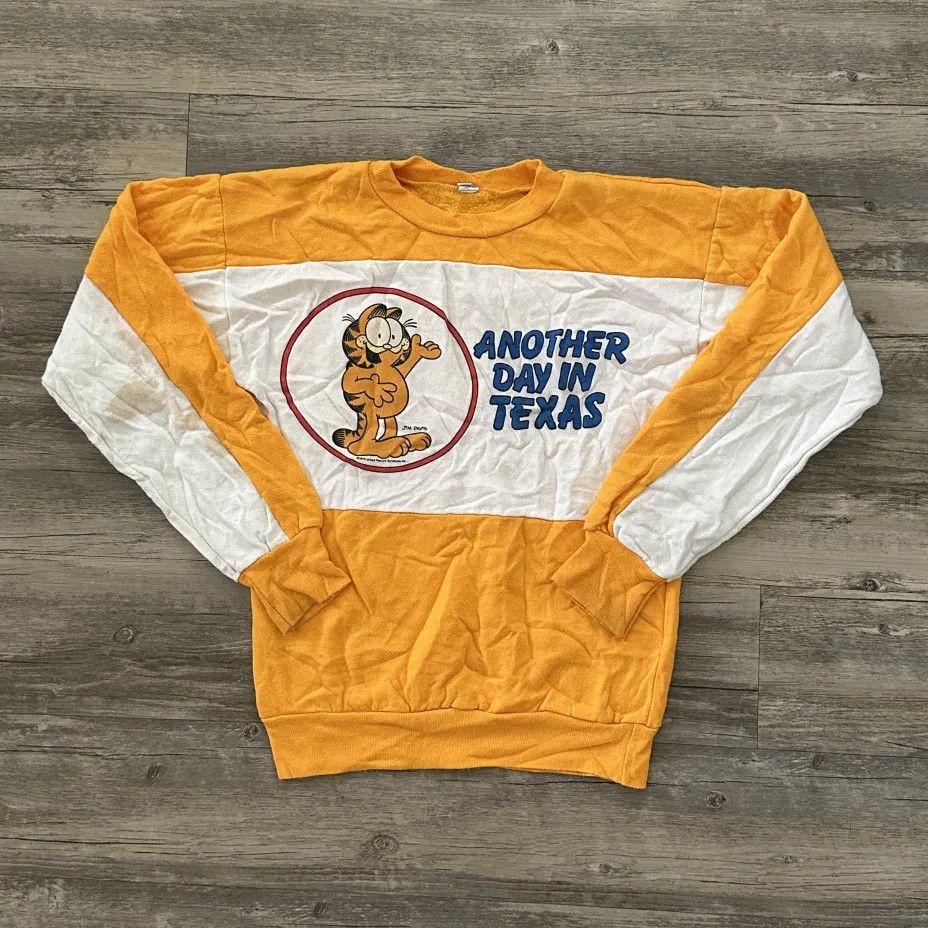 Vintage 70s Garfield Another Day In Texas Sweatshirt