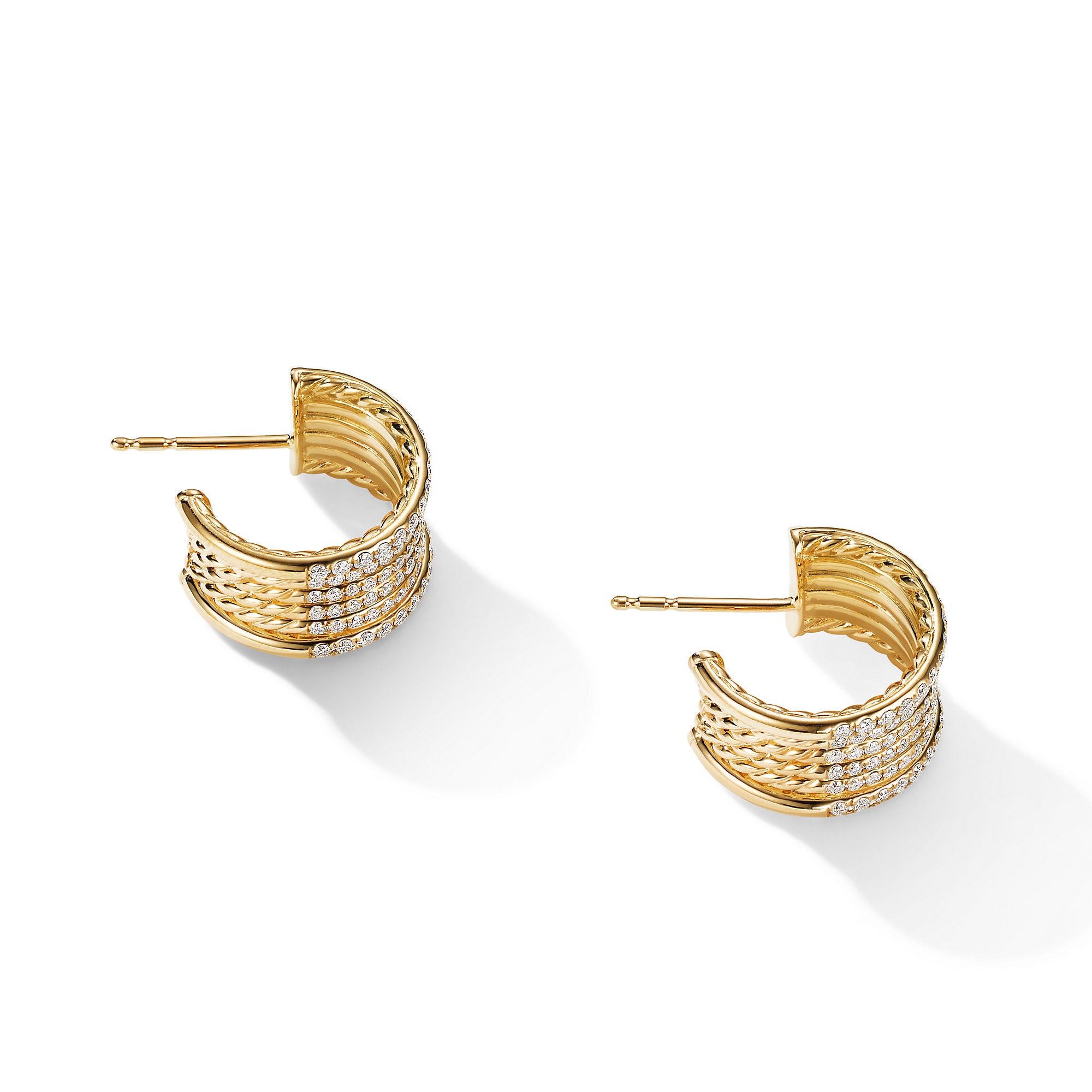 David Yurman o1w1db10325 Earrings in 18K Gold with Diamonds & 15.5mm Size ONE SIZE - 2 Thumbnail