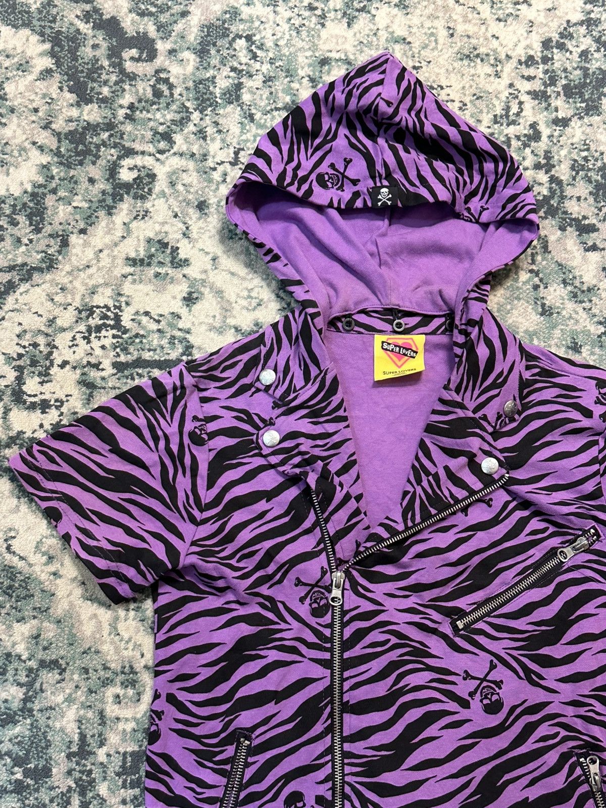 20471120 2000s Super Lovers - Double Collar Zipper Shirt With Hoodie Size US S / EU 44-46 / 1 - 5 Thumbnail