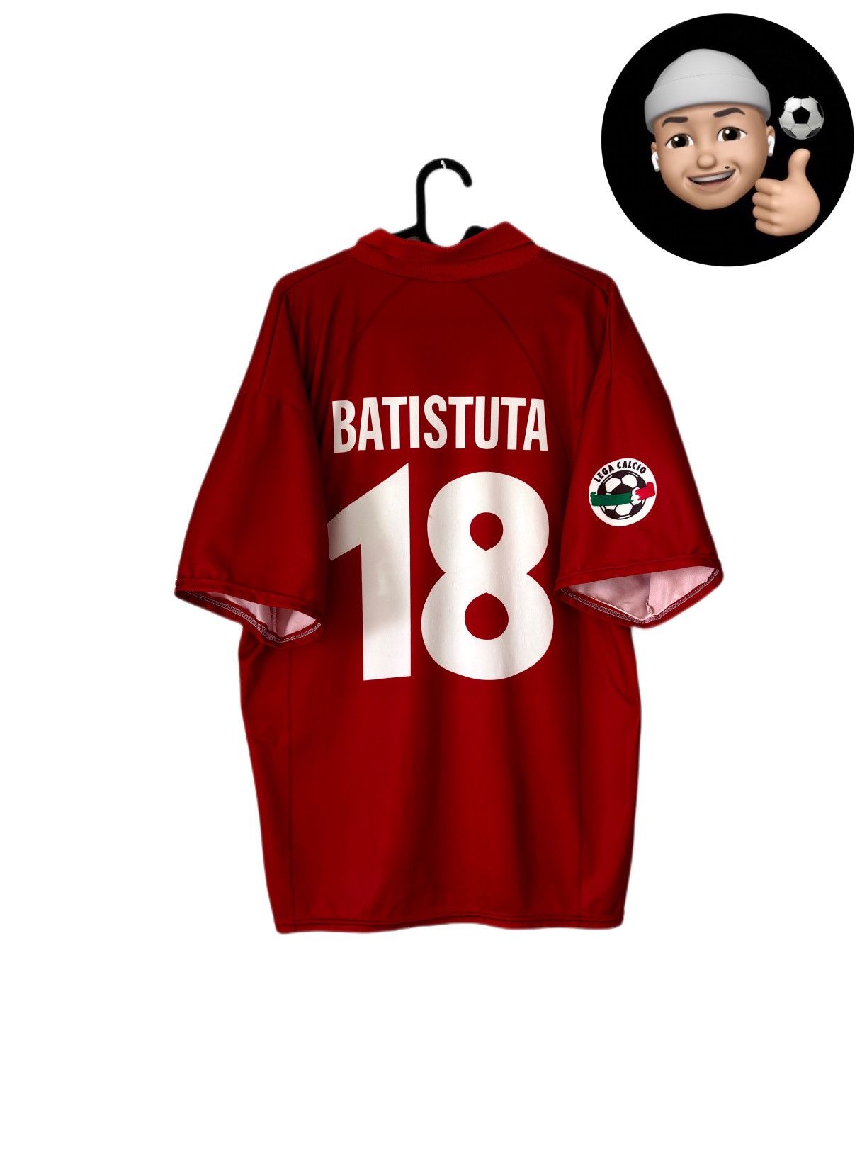 Vintage 1999 2001 AS Roma Batistuta Italy Vintage Home Soccer Jersey Size US L / EU 52-54 / 3 - 1 Thumbnail