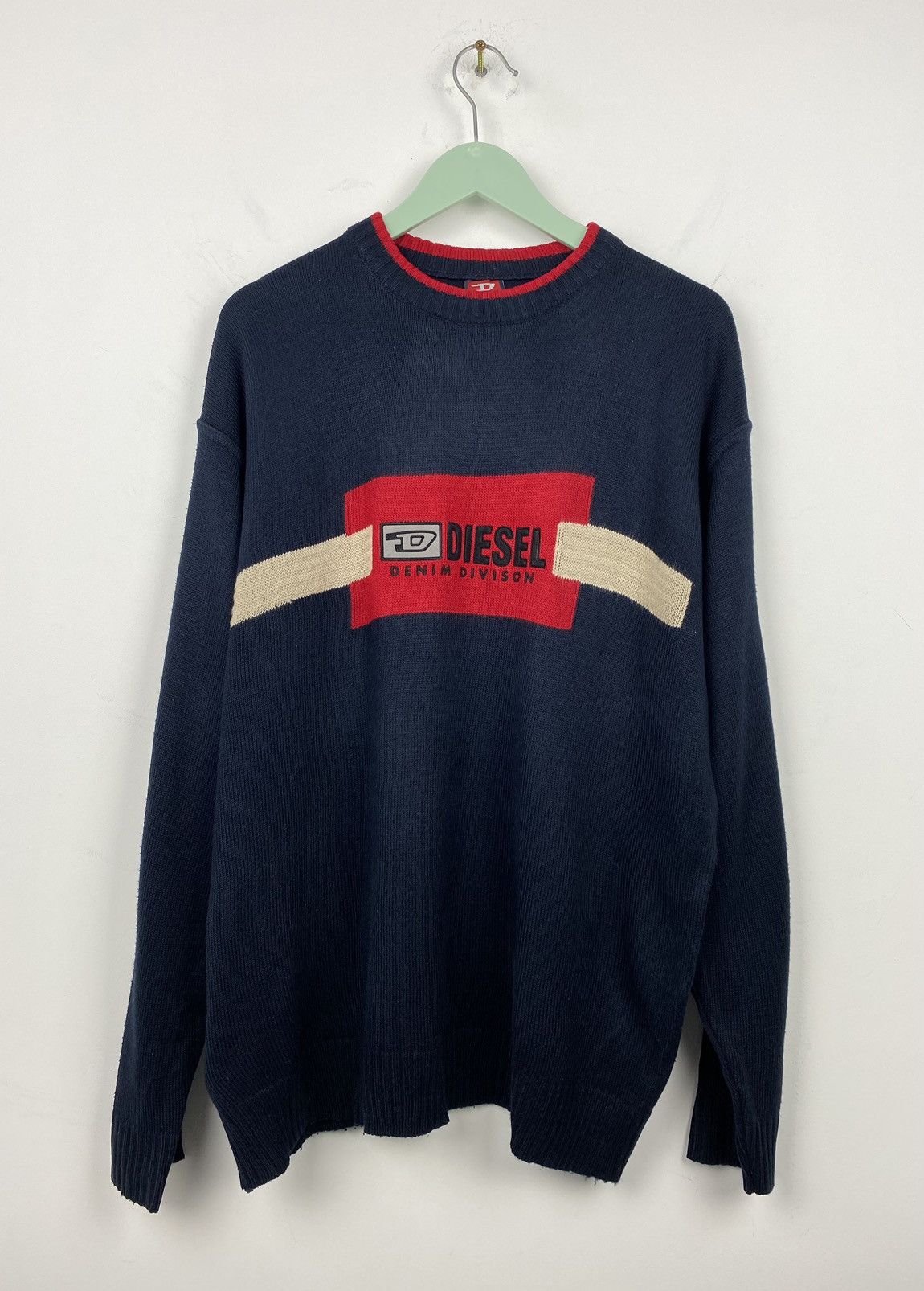 Diesel Vintage Diesel Logo Knit Sweater Y2K Stussy Von Dutch Size US XL / EU 56 / 4 - 1 Thumbnail