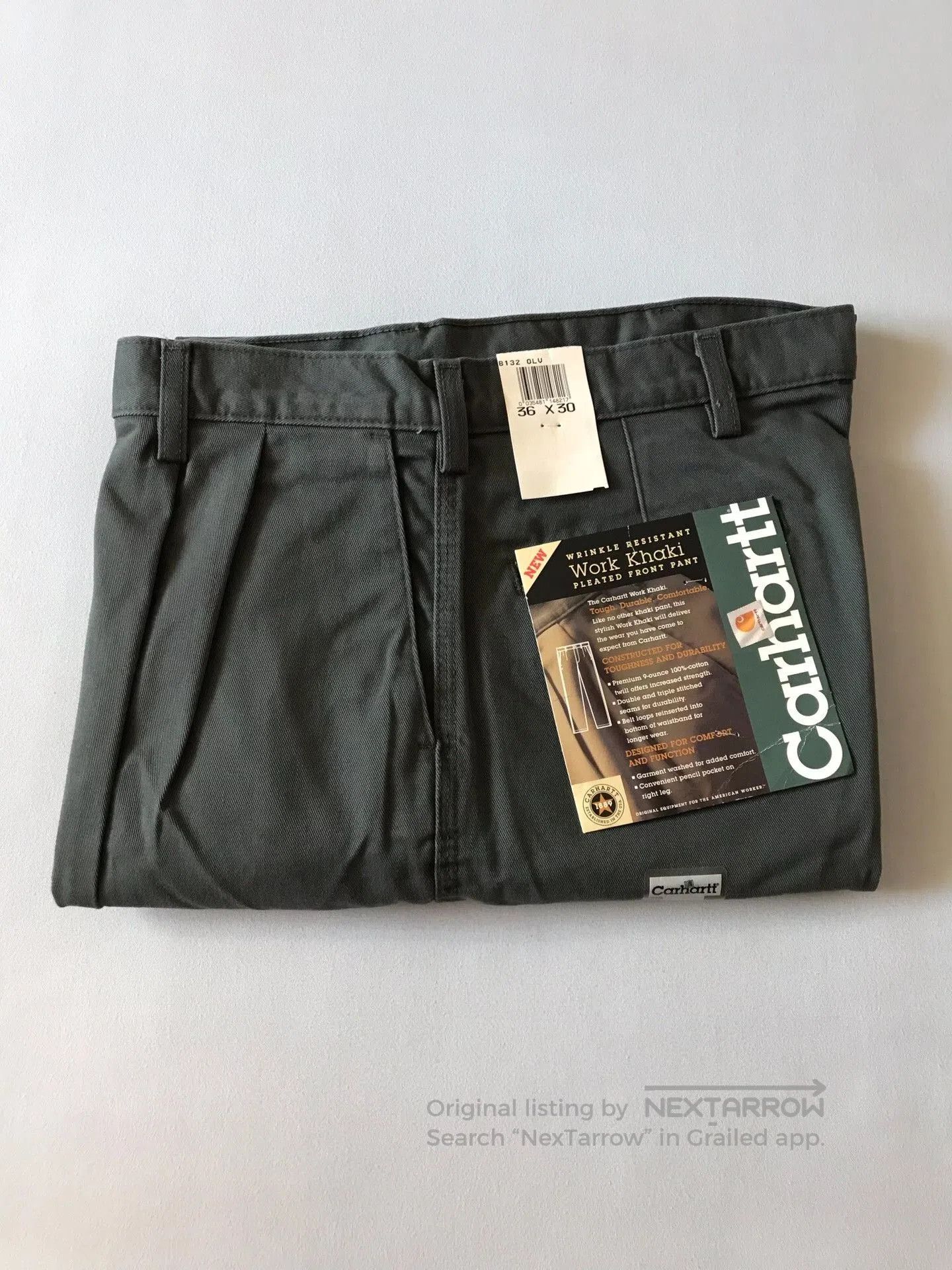 Carhartt Carhartt B132 Olive W36L30 Work Pants. Size US 36 / EU 52 - 1 Thumbnail