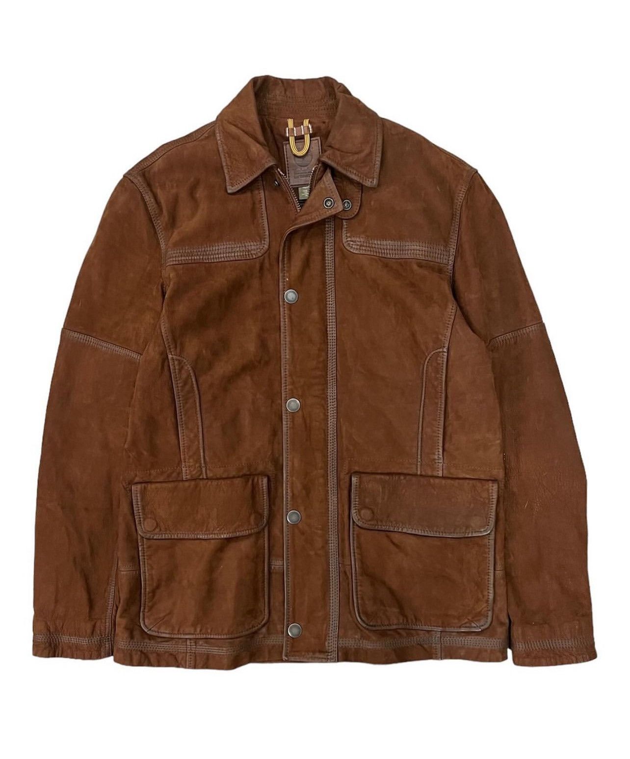 image of Timberland Vintage Brown Leather Cow Jacket Very, Men's (Size Large)