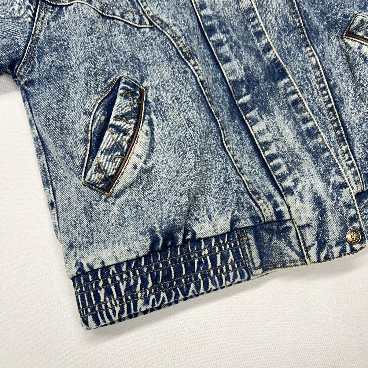 Faded Glory × Vintage Vintage Faded Glory Denim Jacket Bomber Floral Faded Y2K 90s Size M / US 6-8 / IT 42-44 - 5 Thumbnail