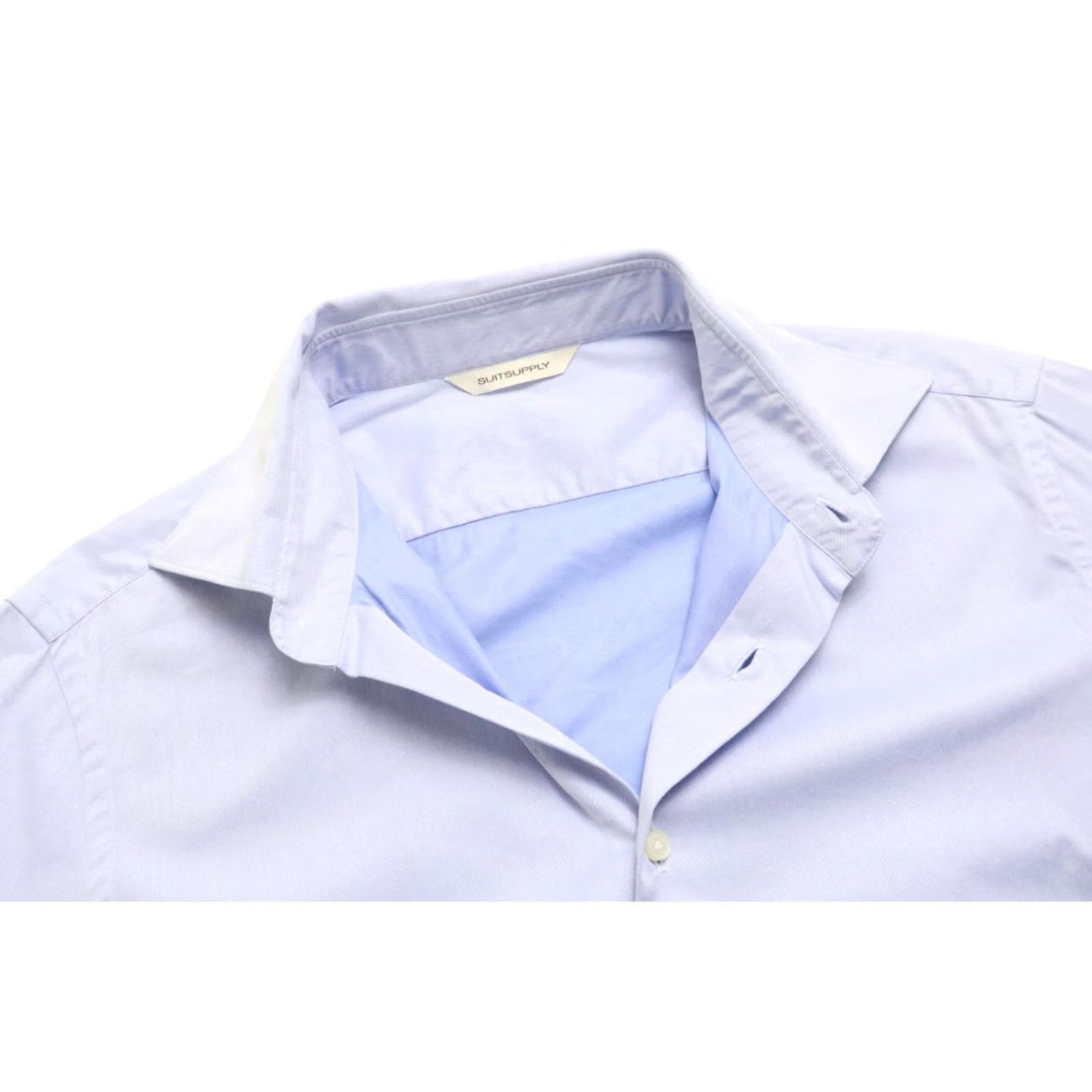 Suitsupply SUITSUPPLY Slim Fit Formal Shirt Men's LARGE Blue Spread Collar Button Up Size 42R - 4 Thumbnail