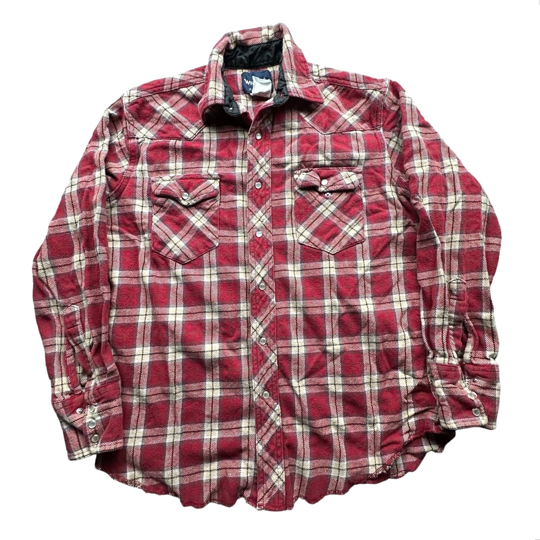 Wrangler Wrangler Shirt Flannel Red Plaid Pearl Snap Long Sleeve Mens Medium Pockets Button-Up Casual Workwear M Regular Cotton Size US M / EU 48-50 / 2 - 2 Thumbnail