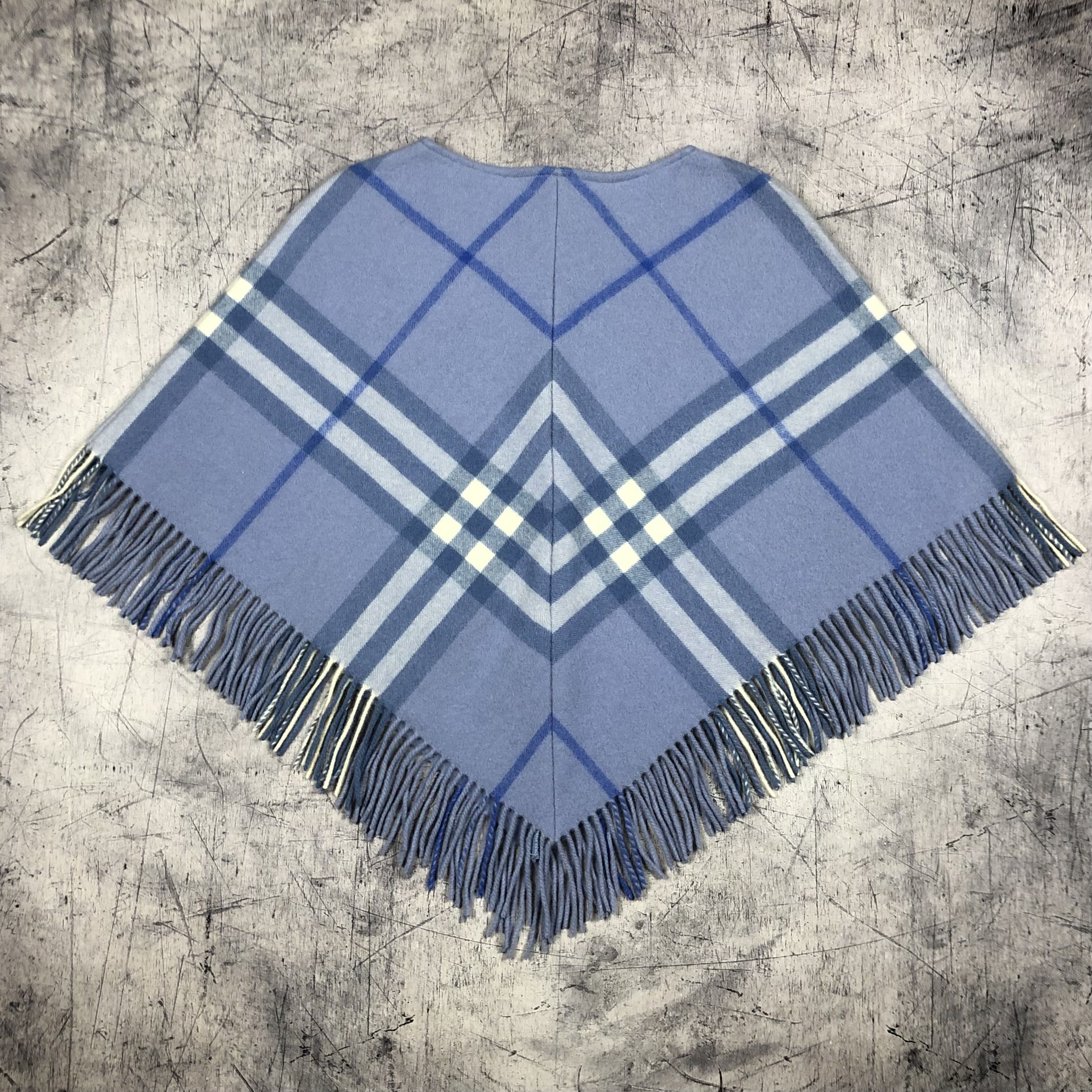 Burberry Vintage Burberry Fringed Wool Nova Check Poncho Cape Size ONE SIZE - 7 Thumbnail