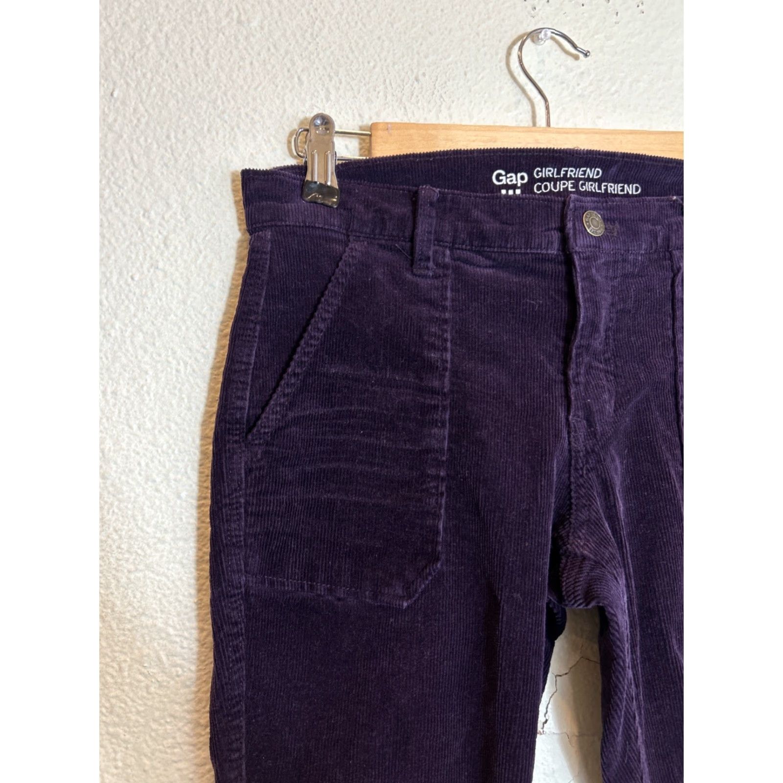 Gap Gap Womens Corduroy Pants Plum Purple Size 2 Ankle 28x26.5 Pants - Size 26" / US 2 / IT 38 - 5 Thumbnail