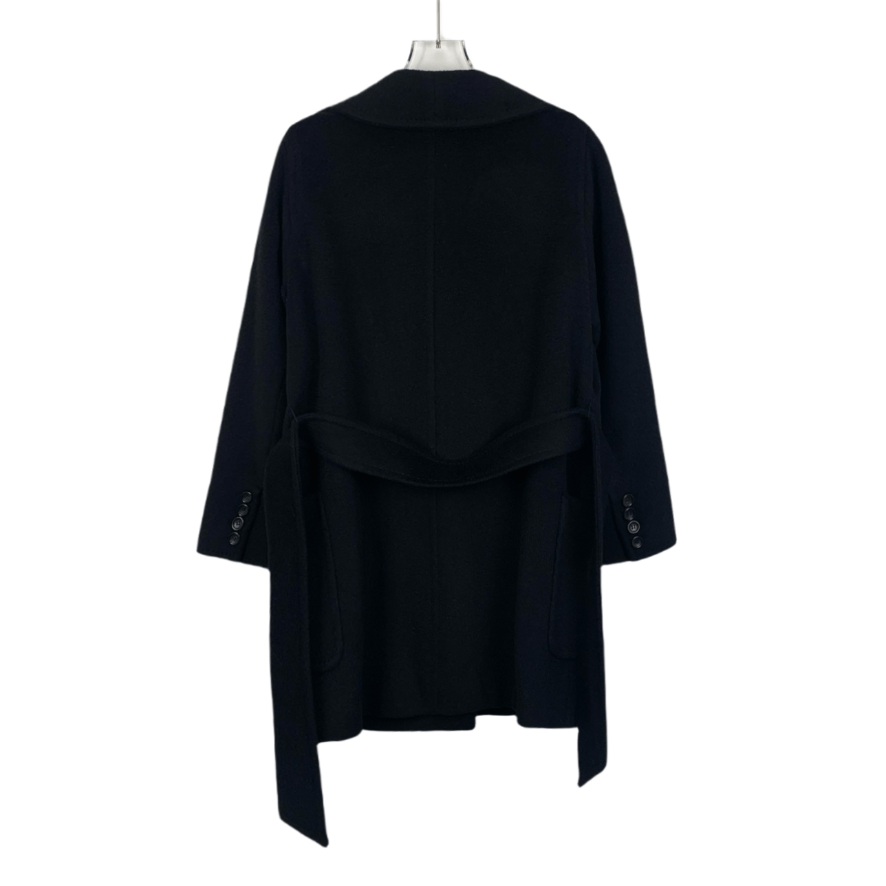 Max Mara Maxmara Black Cashmere Belted Coat 38 S Size S / US 4 / IT 40 - 6 Thumbnail