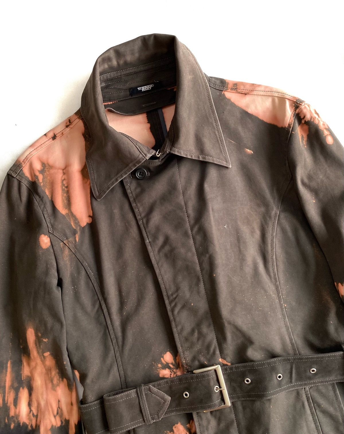 Japanese Brand Tornado Mart Bleach Wash Belted Trench Coat Size US M / EU 48-50 / 2 - 11 Thumbnail