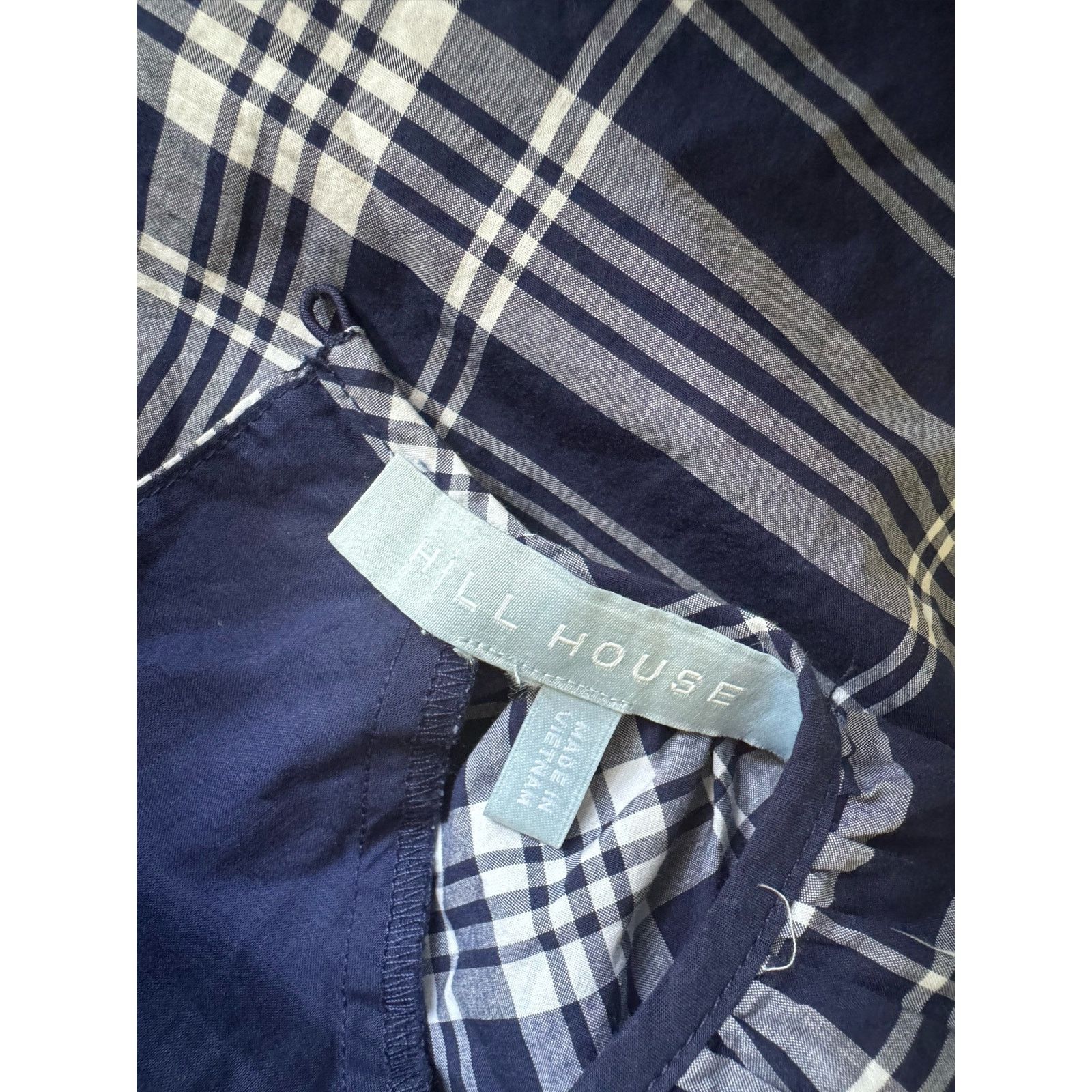 Hill House Hill House Womens Dress Sz XS Navy Blue White Adeline Plaid Size XS / US 0-2 / IT 36-38 - 9 Thumbnail