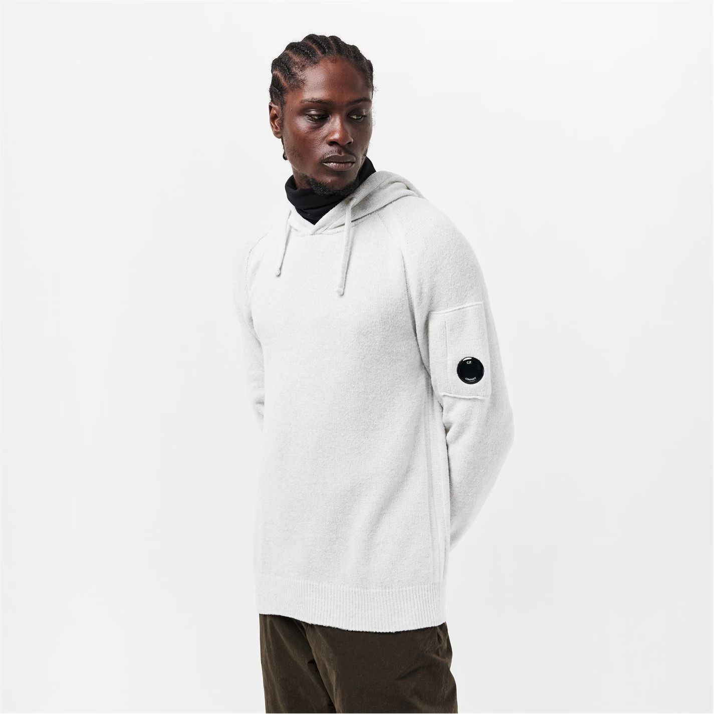 C.P. Company o1g2r1mq0426 Lens Knitted Hoodie in White Size US M / EU 48-50 / 2 - 3 Thumbnail
