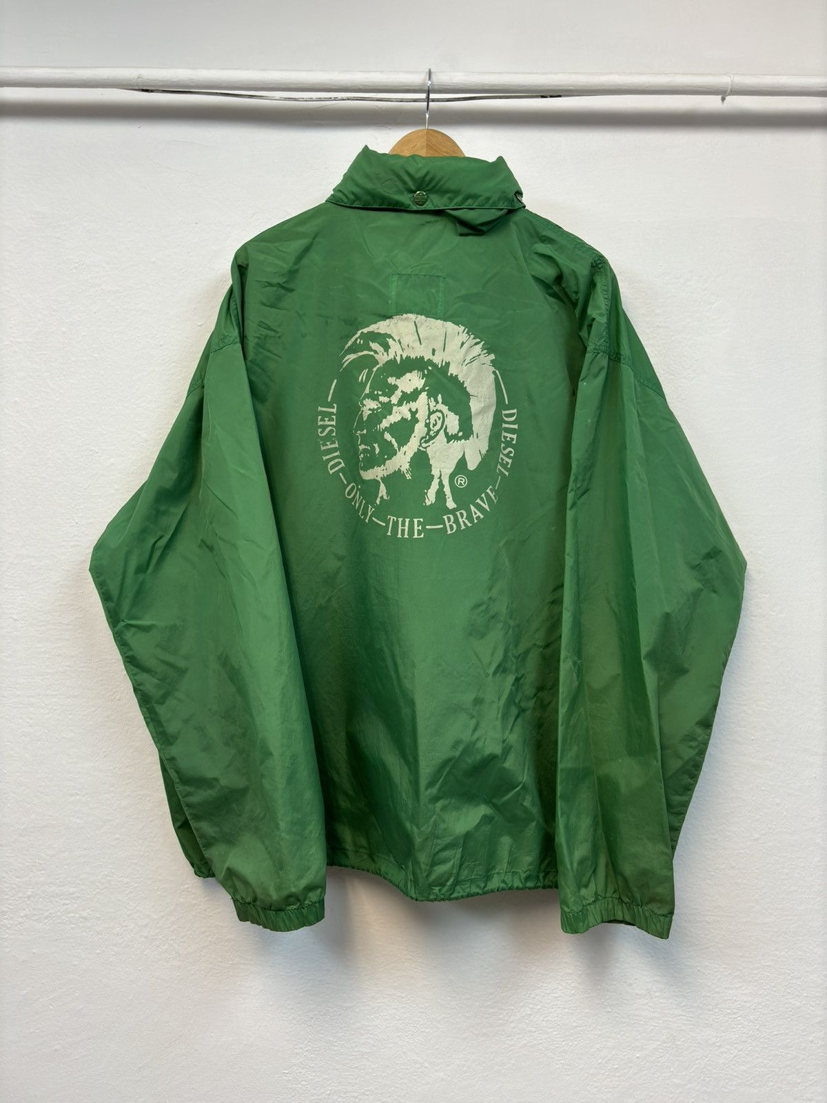 Diesel × Vintage DIESEL VTG Windbreaker Coach Logo Mens Green Nylon Jacket Size US XL / EU 56 / 4 - 1 Thumbnail
