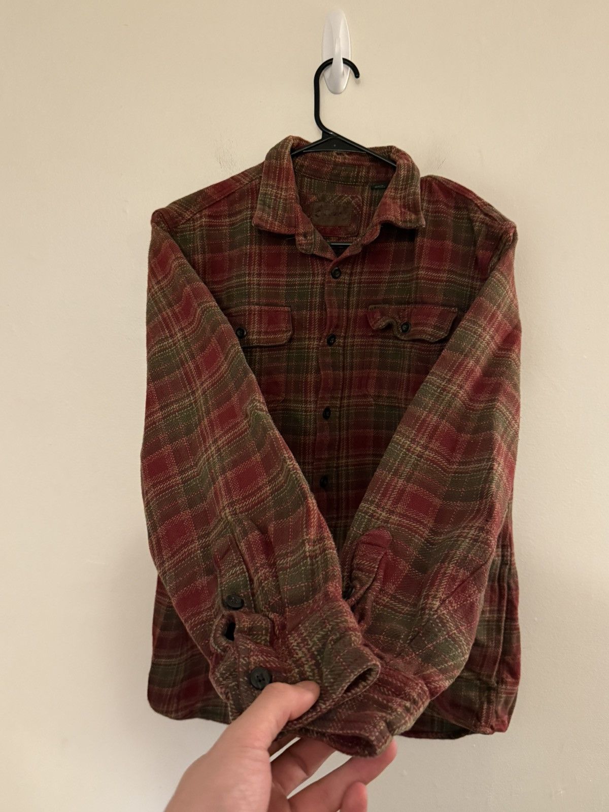 Vintage (XL) BEAUTIFUL FADED VINTAGE Red Flannel Button Up Shirt Size US XL / EU 56 / 4 - 2 Thumbnail