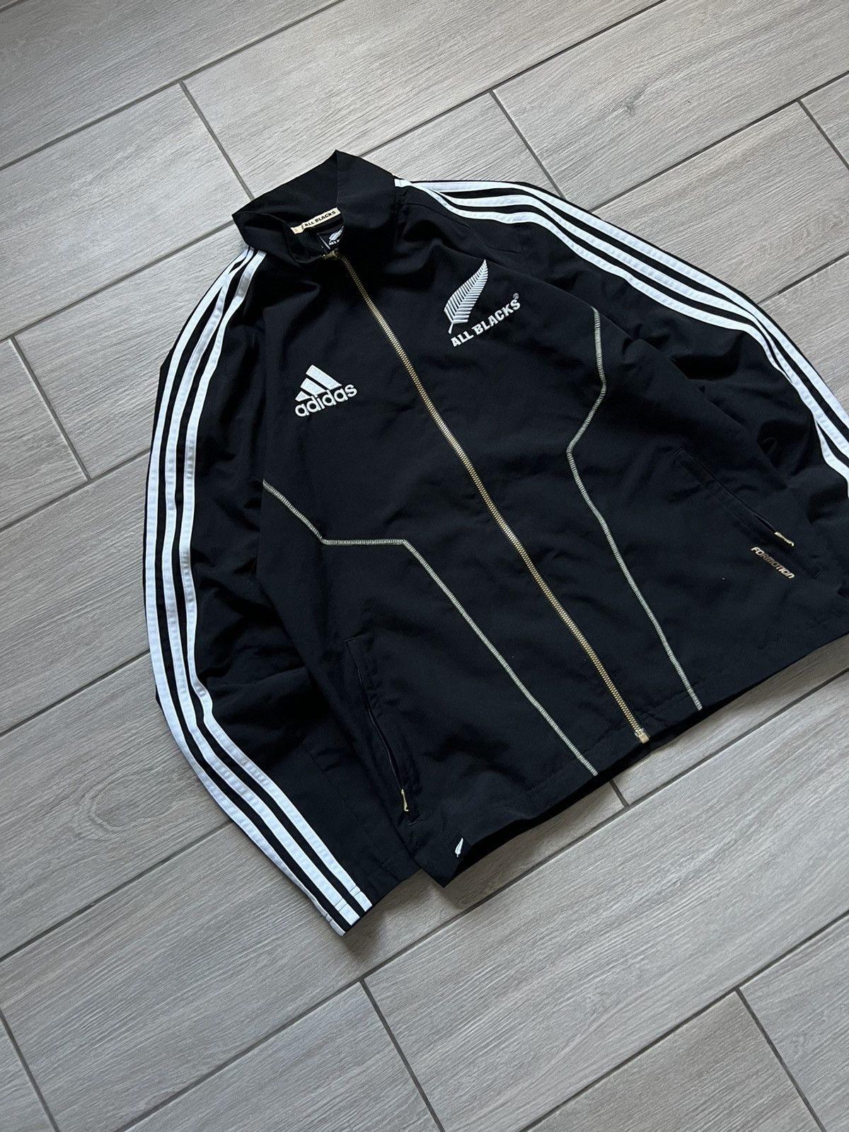 Adidas Vintage 00s Adidas All Blacks Zip Fleece Jacket Sweater Size US S / EU 44-46 / 1 - 4 Thumbnail
