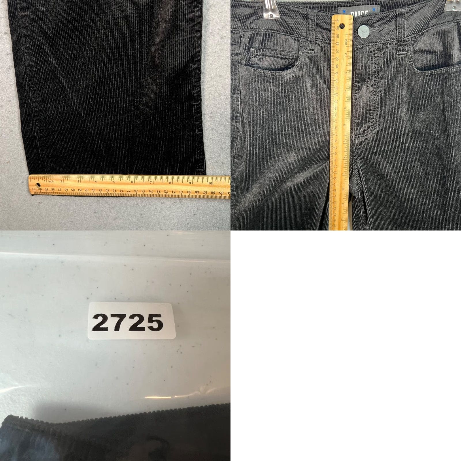 Paige Paige Womens Pants Black Corduroy High-Rise Straight Inseam 27 in Regular 26 New title Size 26" / US 2 / IT 38 - 8 Thumbnail