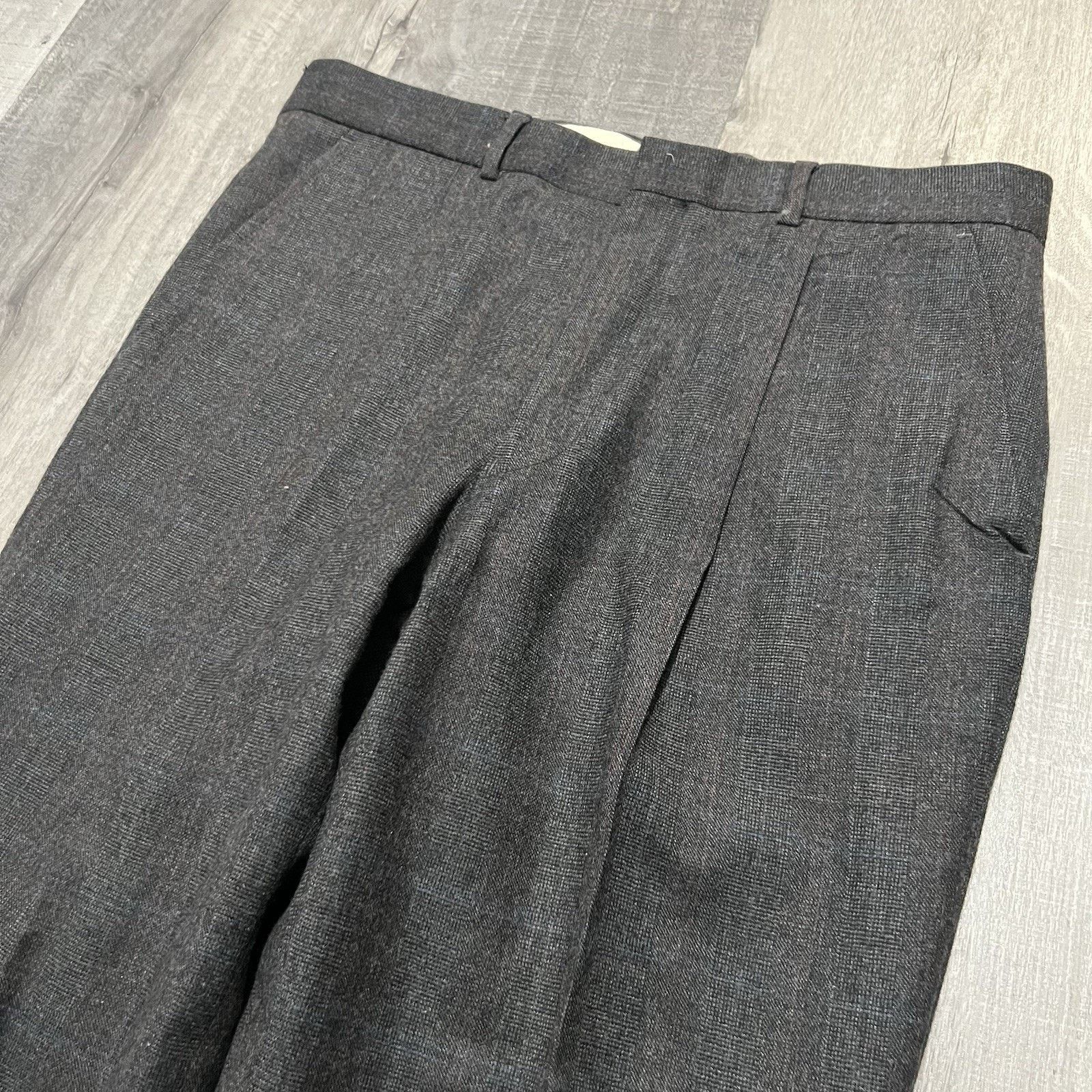 Vintage VTG 60s/70s Grey Wool Blend Straight Leg Trouser Pants 34 Size US 34 / EU 50 - 3 Thumbnail