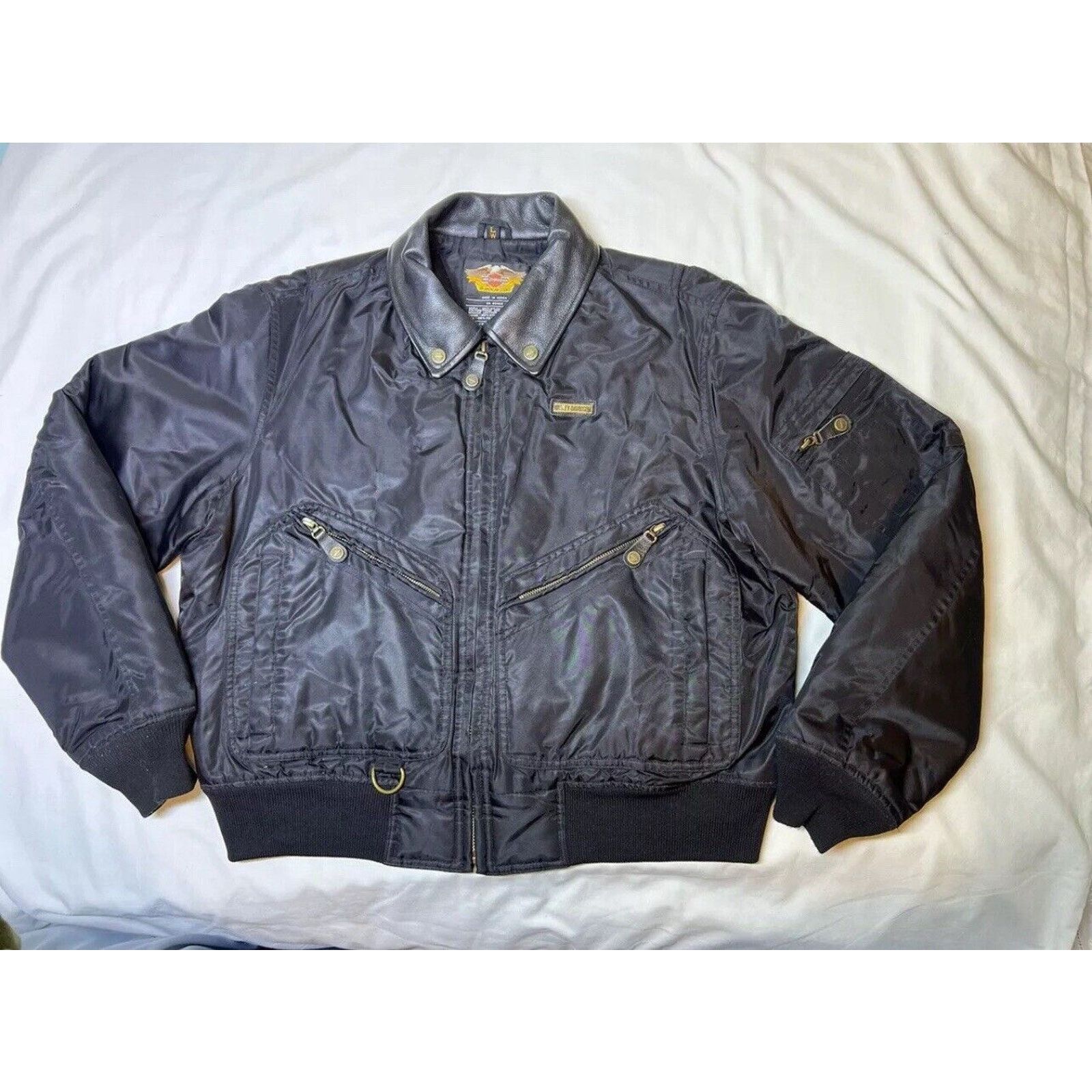 Harley Davidson Harley Davidson Bomber Jacket Women's Large Motorcycle Nylon Size L / US 10 / IT 46 - 3 Thumbnail