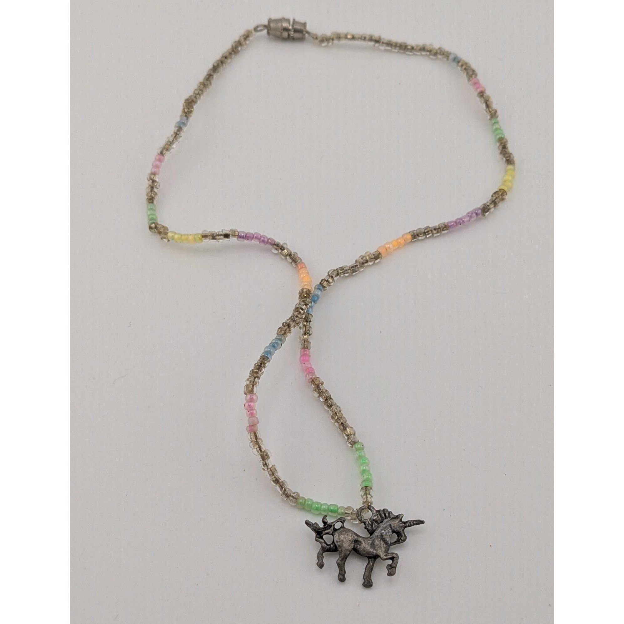 Handmade Handmade Pastel Glass Beaded Unicorn Pendant Necklace Size ONE SIZE - 6 Thumbnail