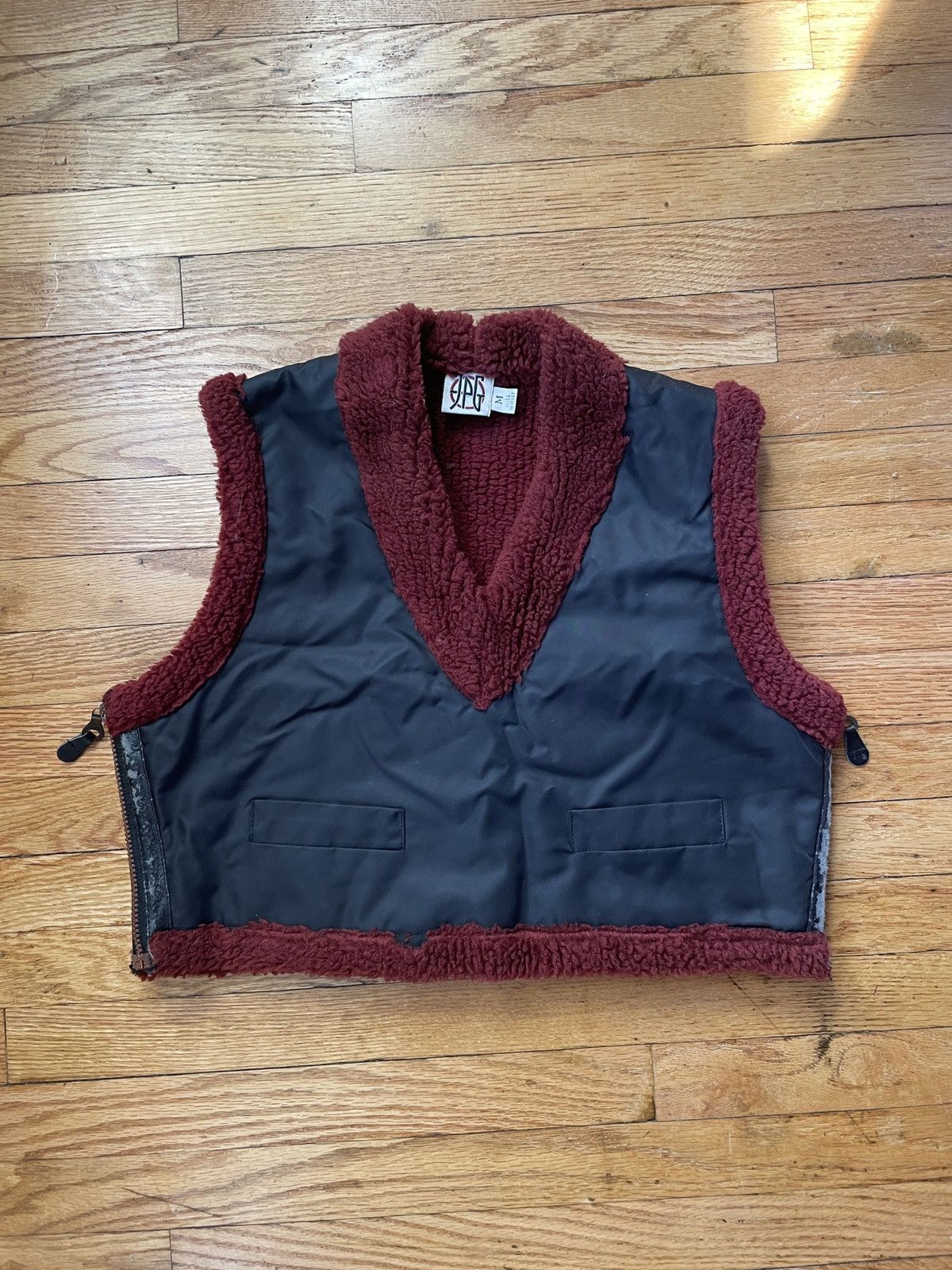 image of Jean Paul Gaultier Jpg Furry Crop Top Vest in Black, Women's (Size Small)