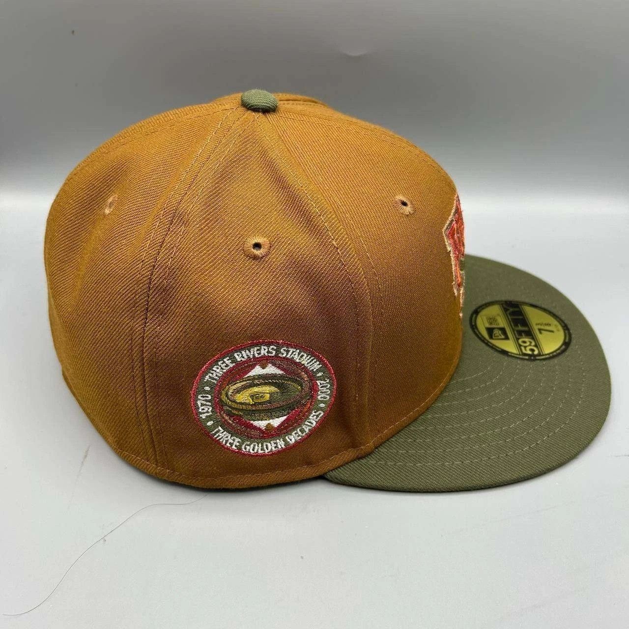 New Era Pittsburgh Pirates Hat Men 7 3/8 Brown Green MLB Fitted Cap Size ONE SIZE - 6 Thumbnail