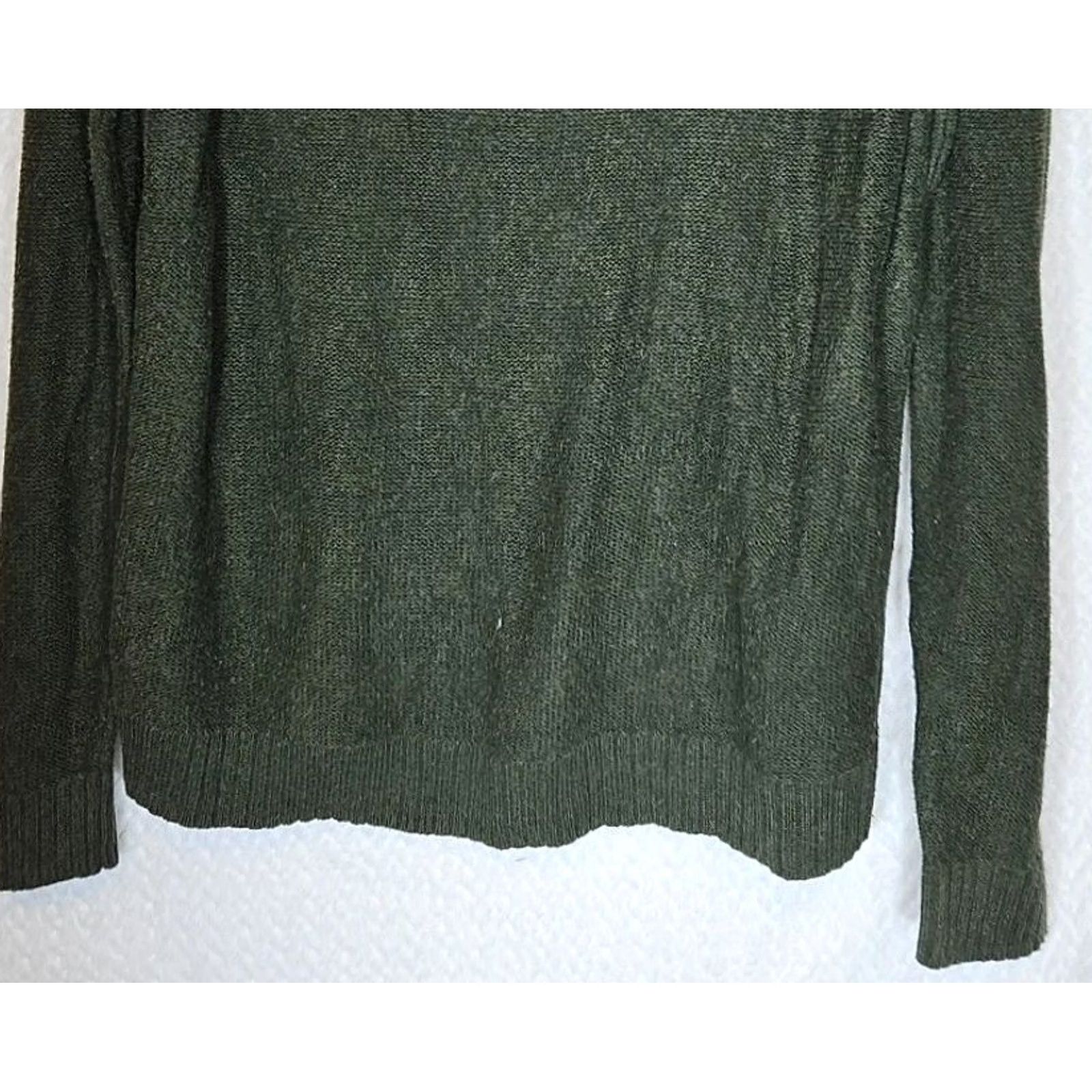 Croft & Barrow Croft & Barrow Pullover Sweater Green Long Sleeve Women’s Petite PL Cable-Knit, Cotton-Acrylic, Regular Fit Size L / US 10 / IT 46 - 7 Thumbnail