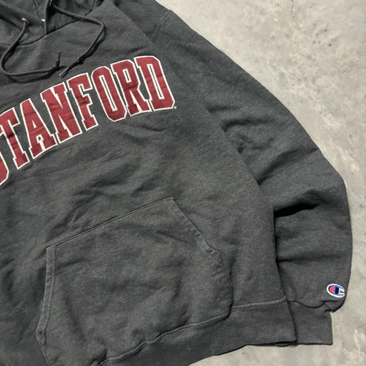 Japanese Brand × Vintage Crazy Vintage Y2K/2000s Grey Stanford College Spellout Essential Hoodie! Size US S / EU 44-46 / 1 - 4 Thumbnail