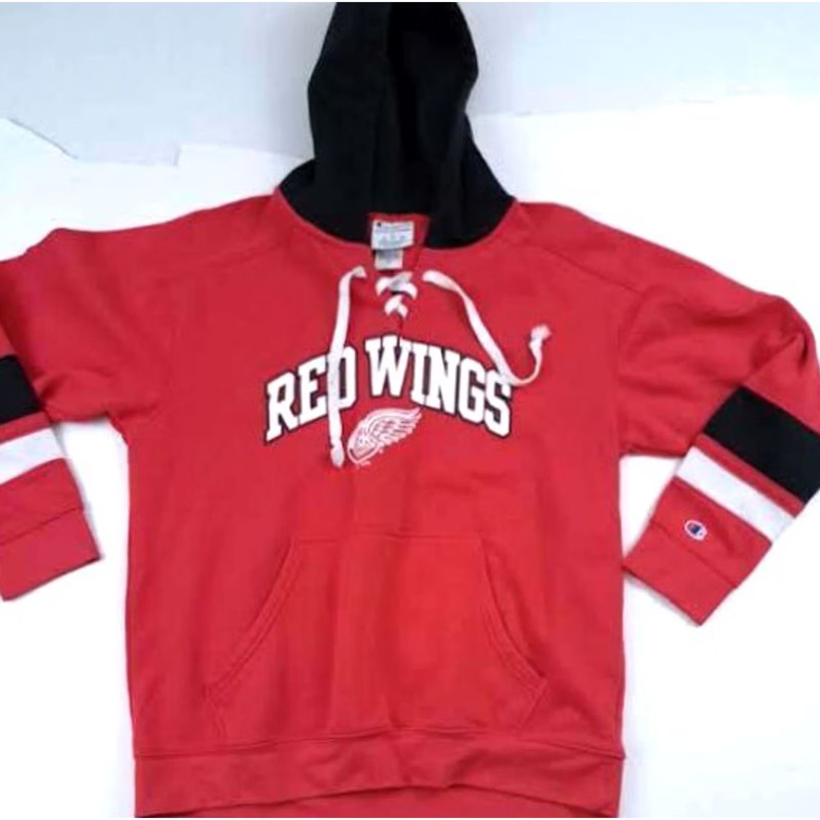 Champion Champion Detroit Red Wings Hooded Hoodie sweatshirt LG Adult Sports Drawsting Neckline Fleece Cotton Logo Solid Multicolor Size US L / EU 52-54 / 3 - 3 Thumbnail