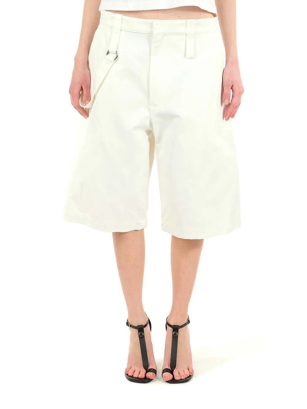 Bottega Veneta o1n1vont0325 Dense Cotton Twill Short in White Size 26" / US 2 / IT 38 - 3 Thumbnail