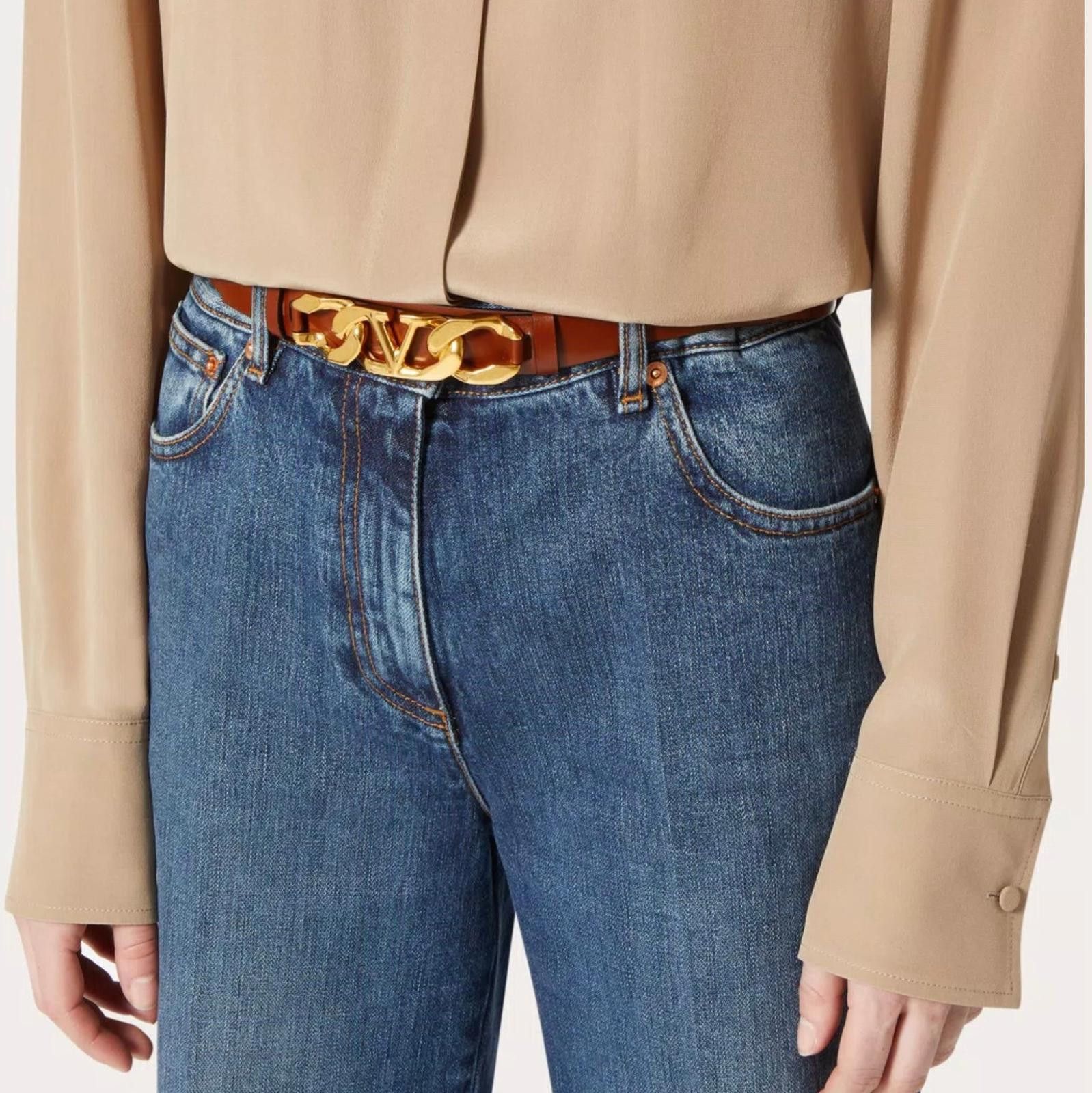 Valentino Valentino Chain Shiny Calfskin Belt Size 85 Size ONE SIZE - 5 Thumbnail