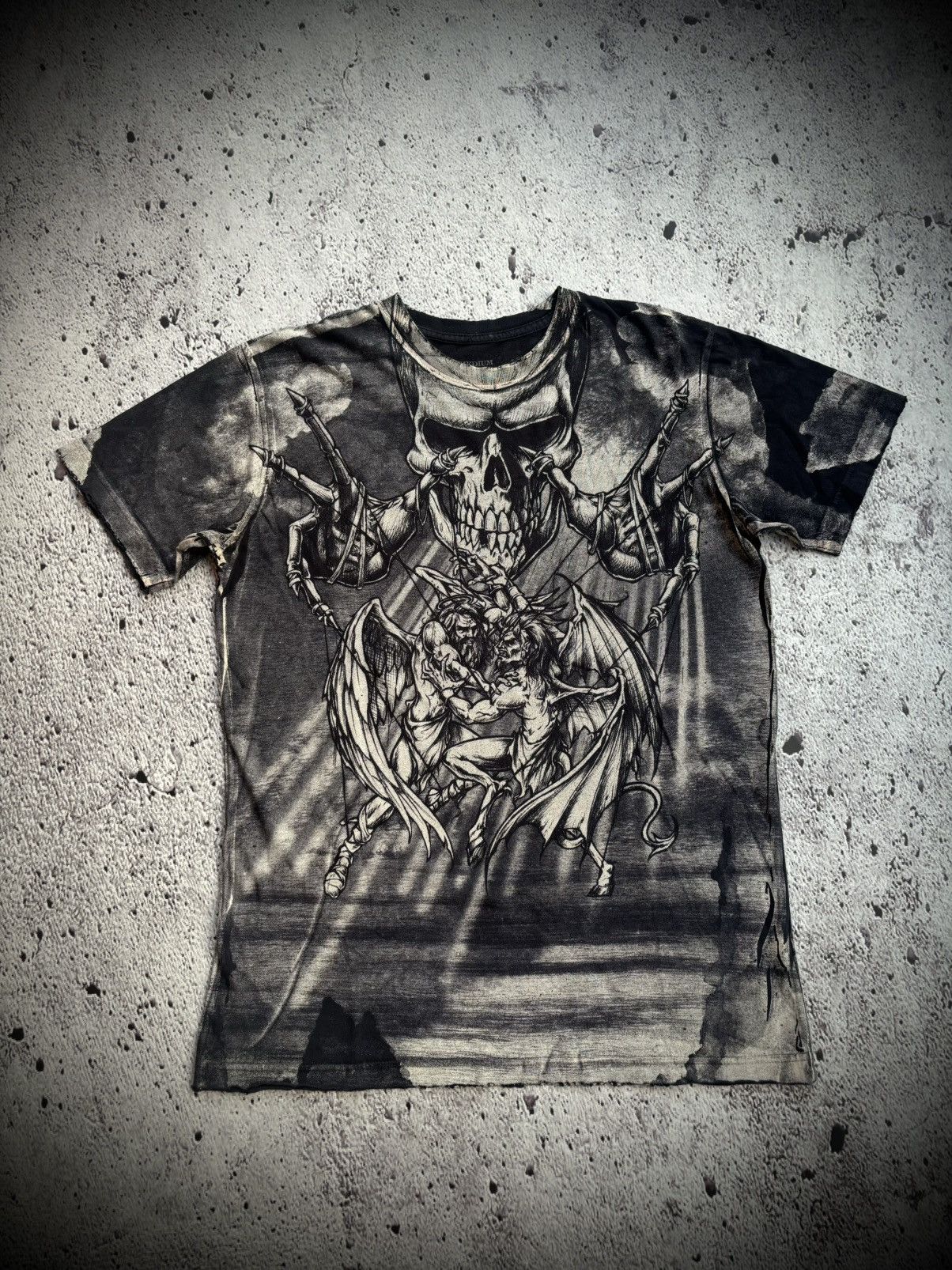 Affliction Y2k Affliction skull tribal punk tshirt Size US M / EU 48-50 / 2 - 1 Thumbnail