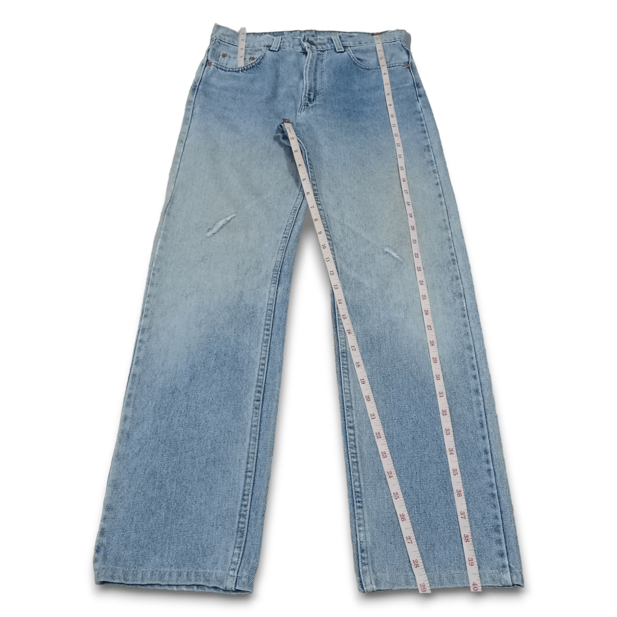 Levi's × Levi's Vintage Clothing Vintage Levis 505 Blue Wash Style Distressed Jeans 30x29 Size US 30 / EU 46 - 12 Thumbnail