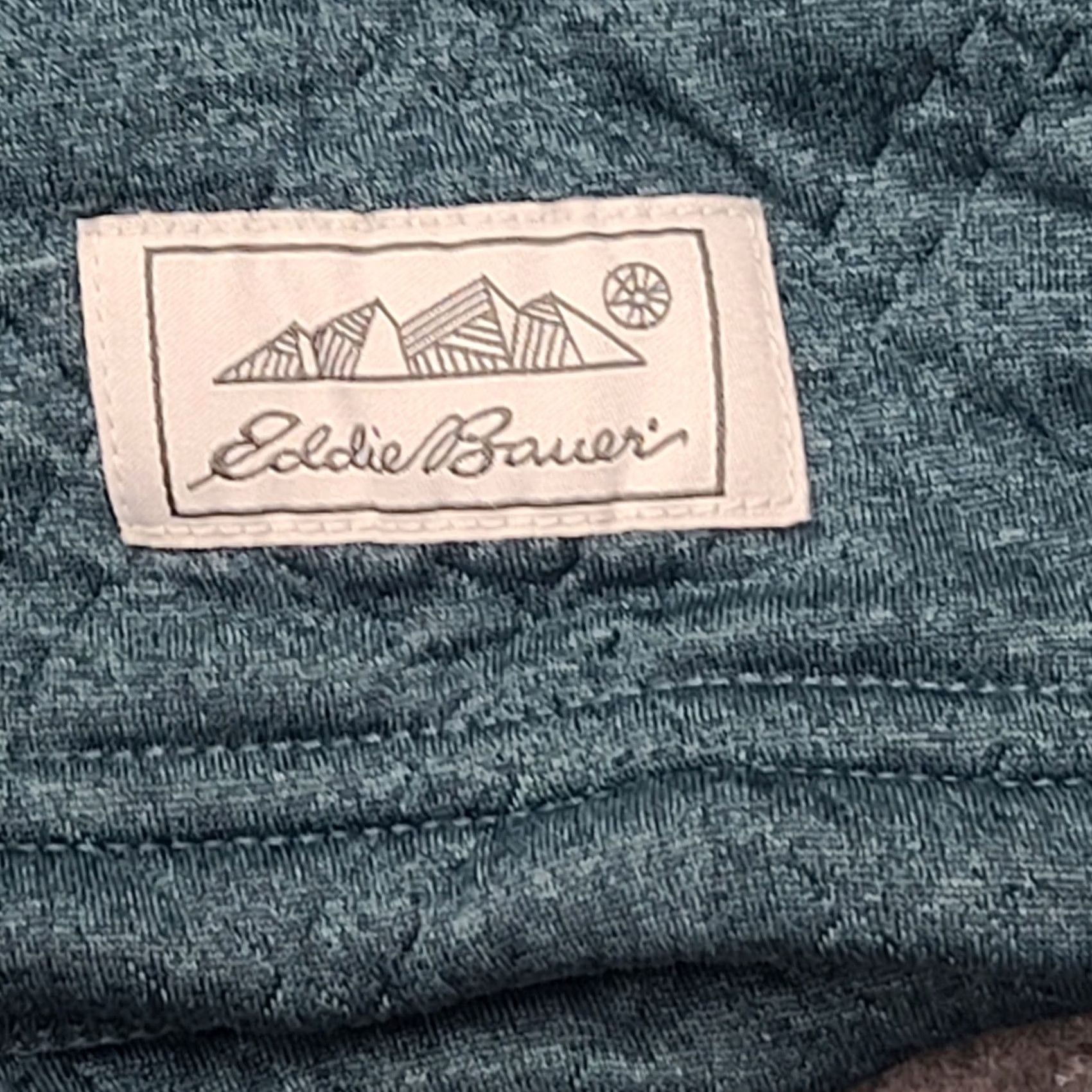 Eddie Bauer Eddie Bauer Men's L Pullover Quilted Fleece 1/4 Zip Geometric Green Teal Shirt Sweater Winter Hiking Threads Mens Size US L / EU 52-54 / 3 - 4 Thumbnail