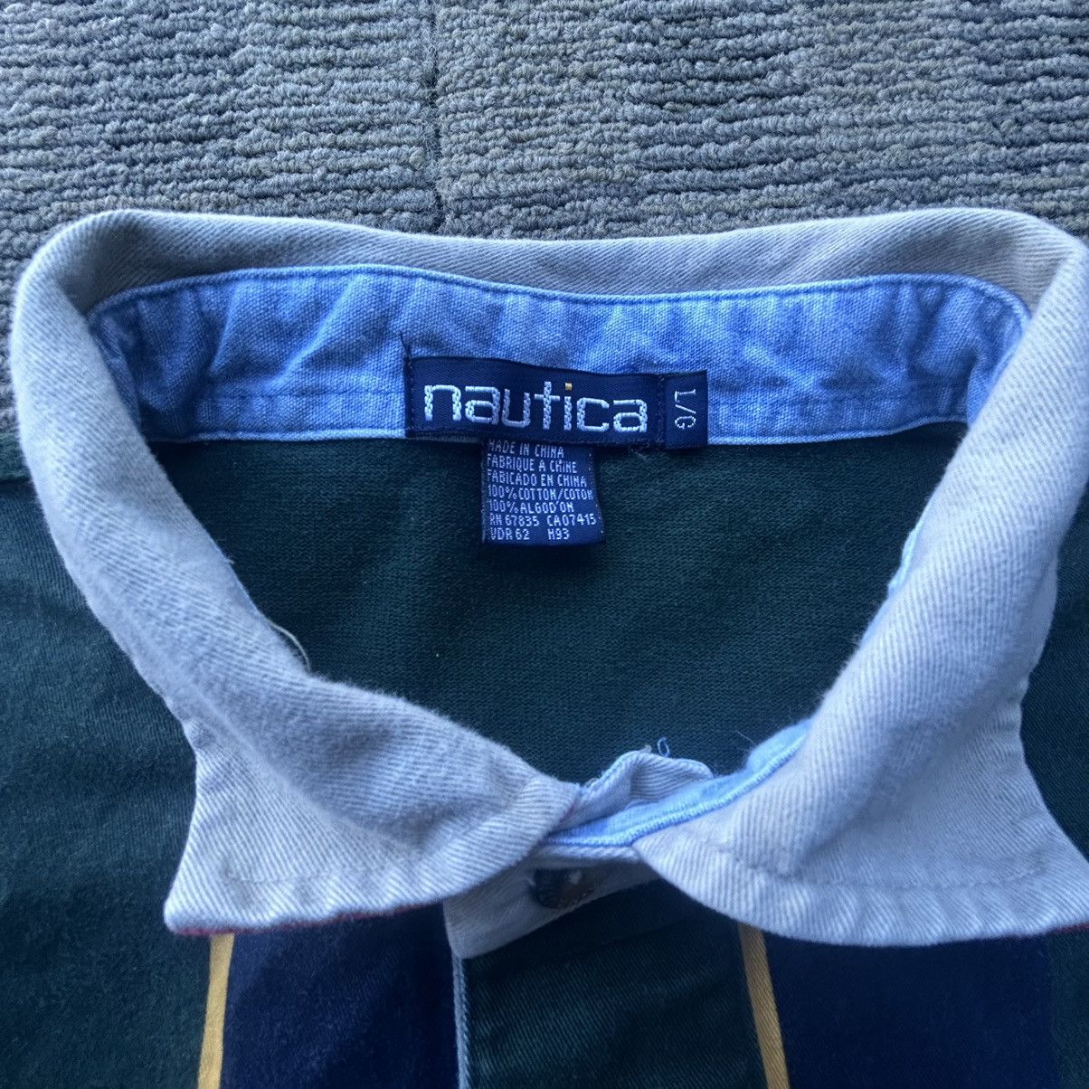Nautica Vtg 90’s Nautica Striped Mavy Blue Rugby Polo Shirt Size US L / EU 52-54 / 3 - 3 Thumbnail