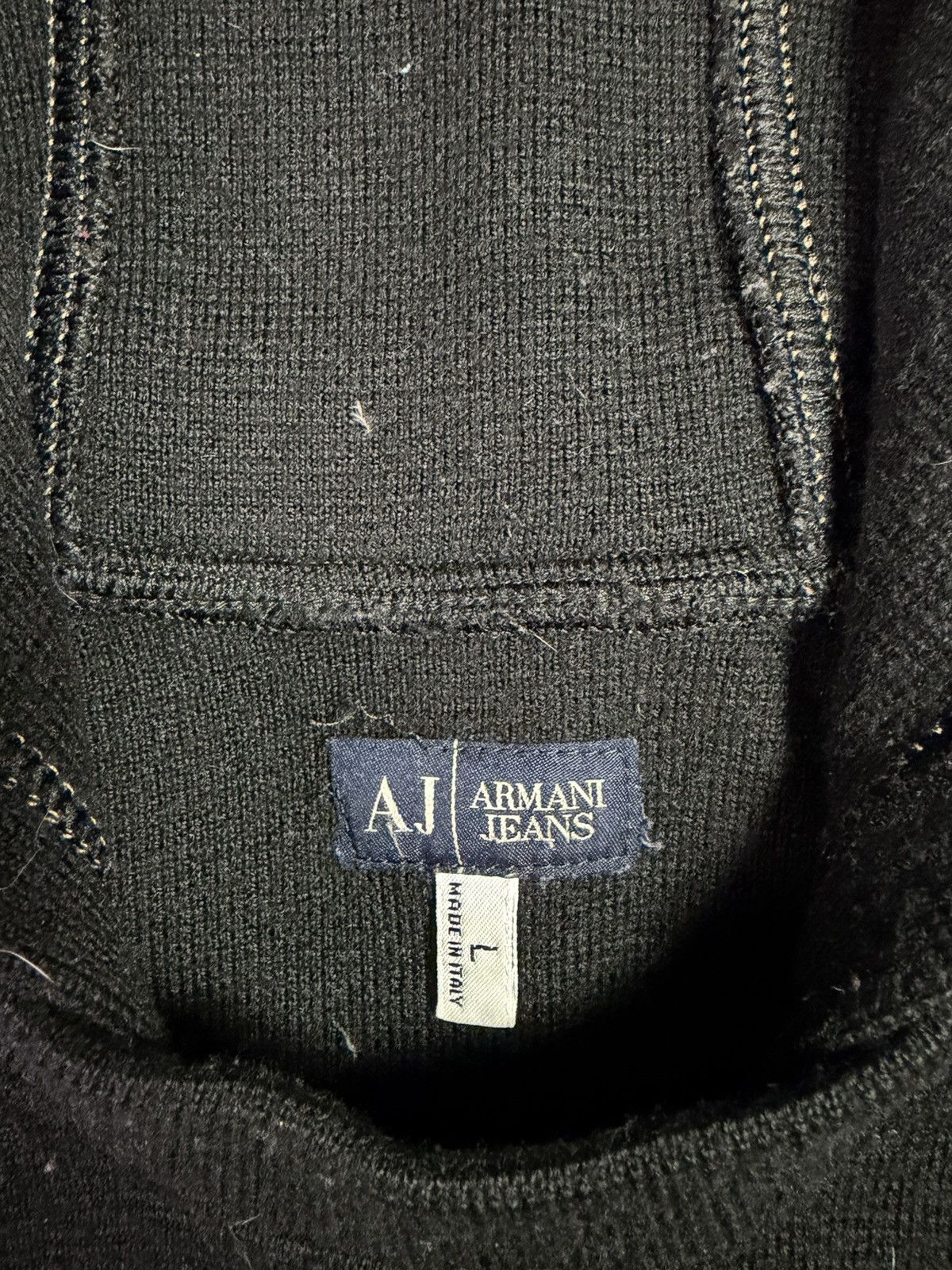 Armani 00s Armani Jeans Slim Fit Big Hood Archival Wool Hoodie M L Size US M / EU 48-50 / 2 - 10 Thumbnail