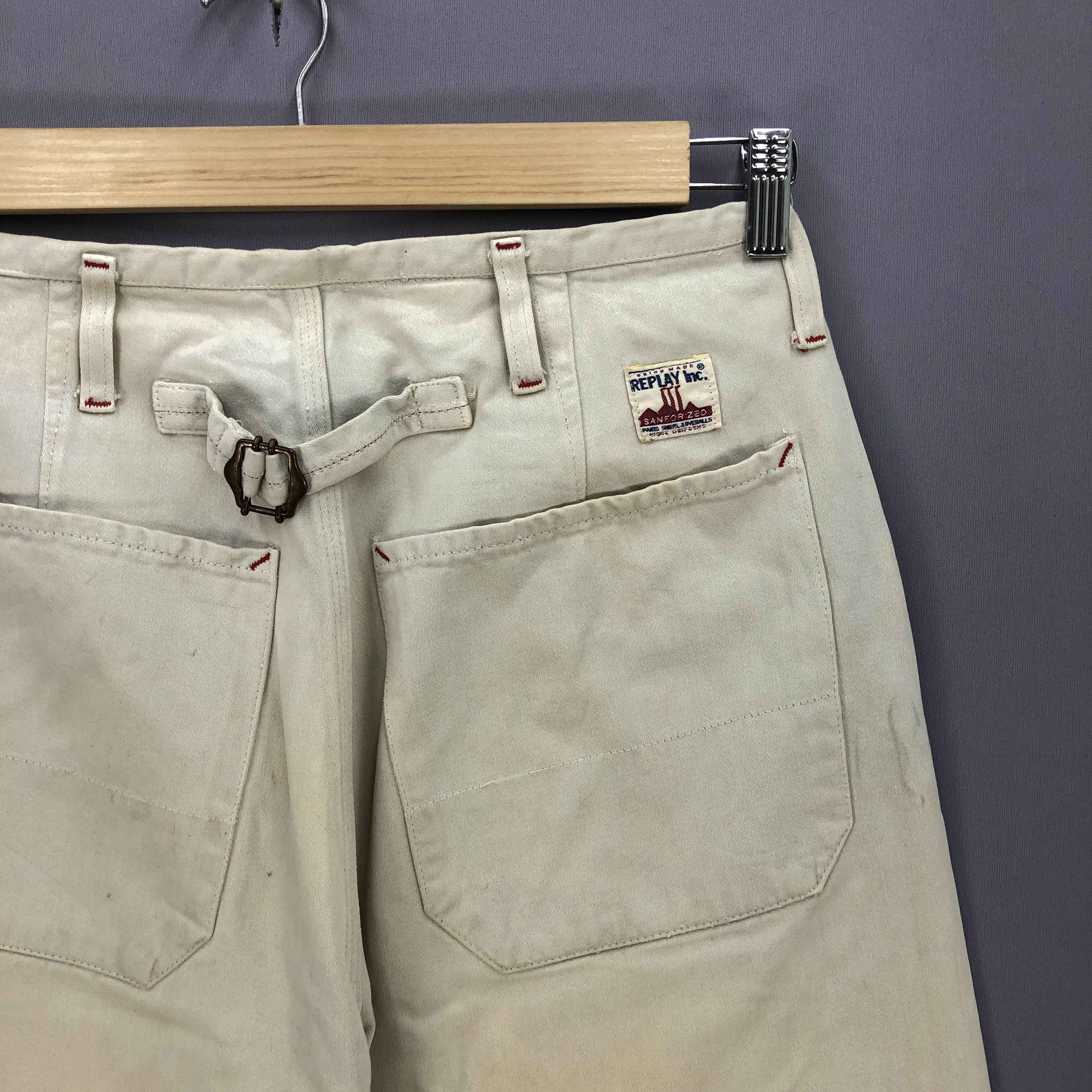 Replay Vintage Replay Buckle Back Jeans Workers Beige Denim Pants Size 28" / US 6 / IT 42 - 5 Thumbnail