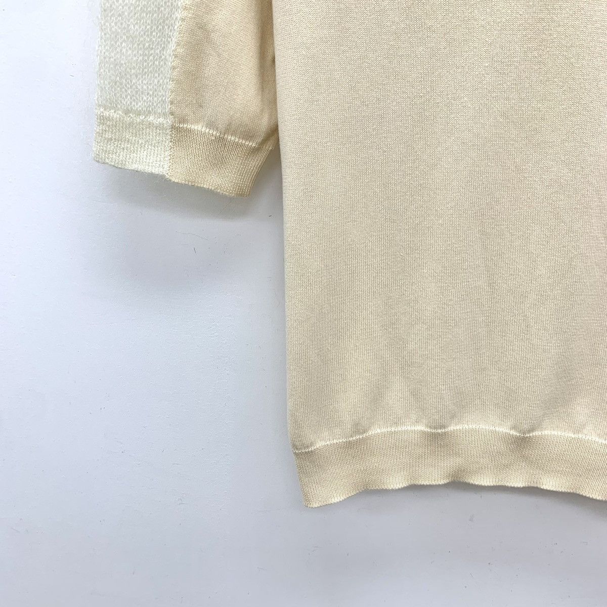 Maison Margiela Maison Margiela Beige Collared Short Sleeve Knit Top K26WX Size S / US 4 / IT 40 - 4 Thumbnail