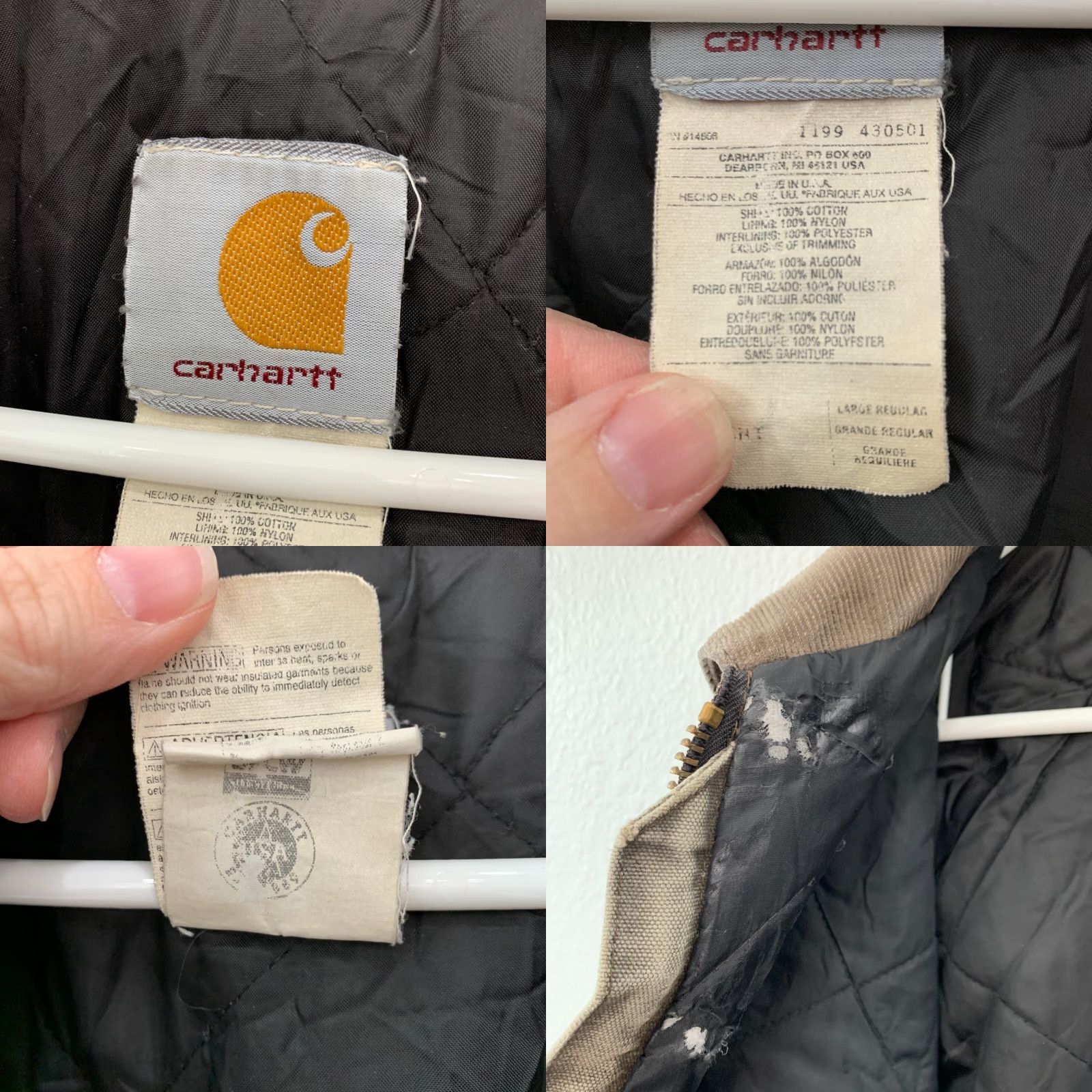 Carhartt VINTAGE Carhartt Jacket Canvas Chore Dark Gray C26 CHT L Large 49.5in Chest 90s Workwear Mens Full Zip Size US L / EU 52-54 / 3 - 10 Thumbnail