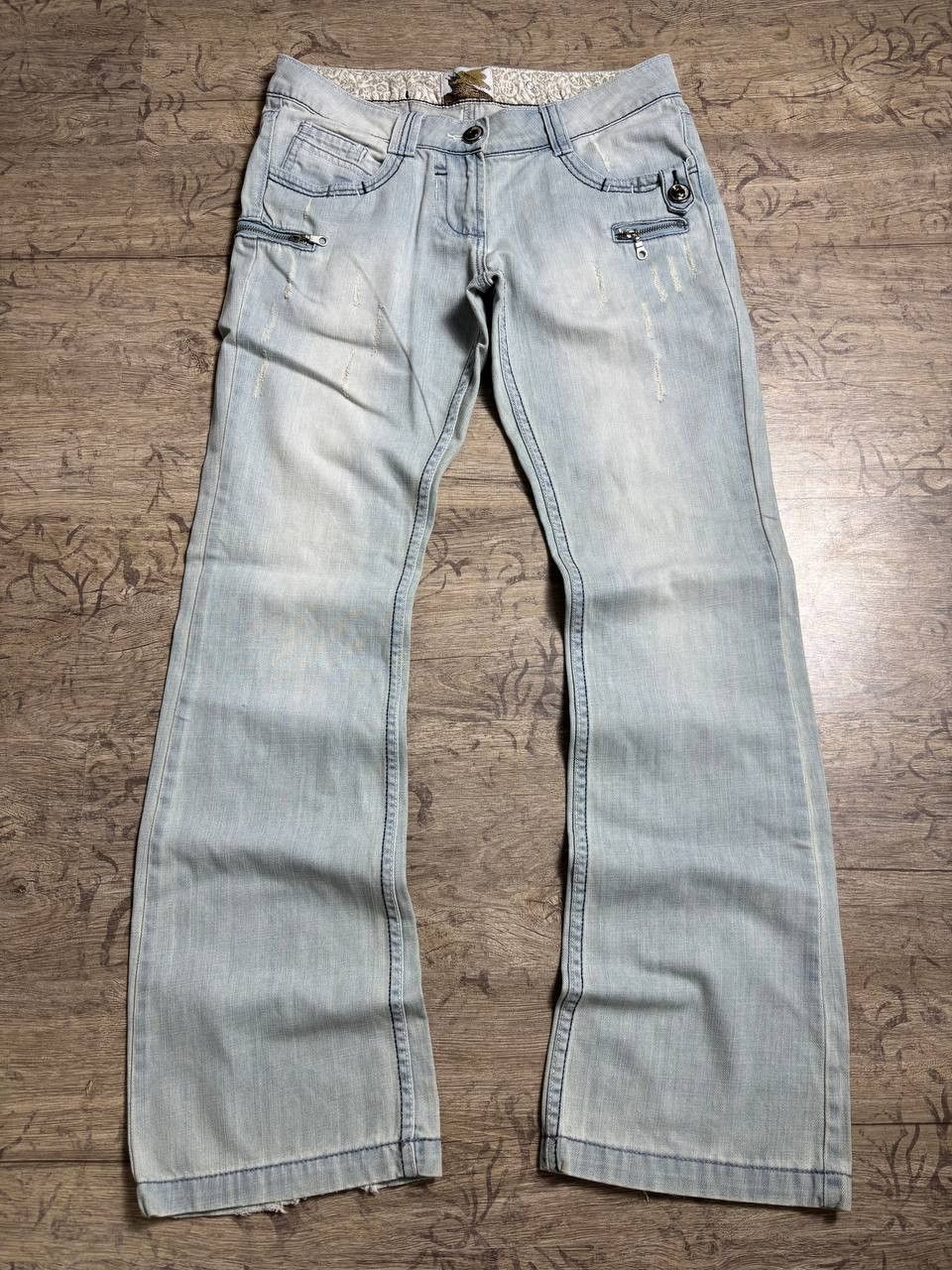Japanese Brand GOD BLESS AMERICA RARE Flared OWENS Type! Y2K Japan Jeans Size US 30 / EU 46 - 3 Thumbnail