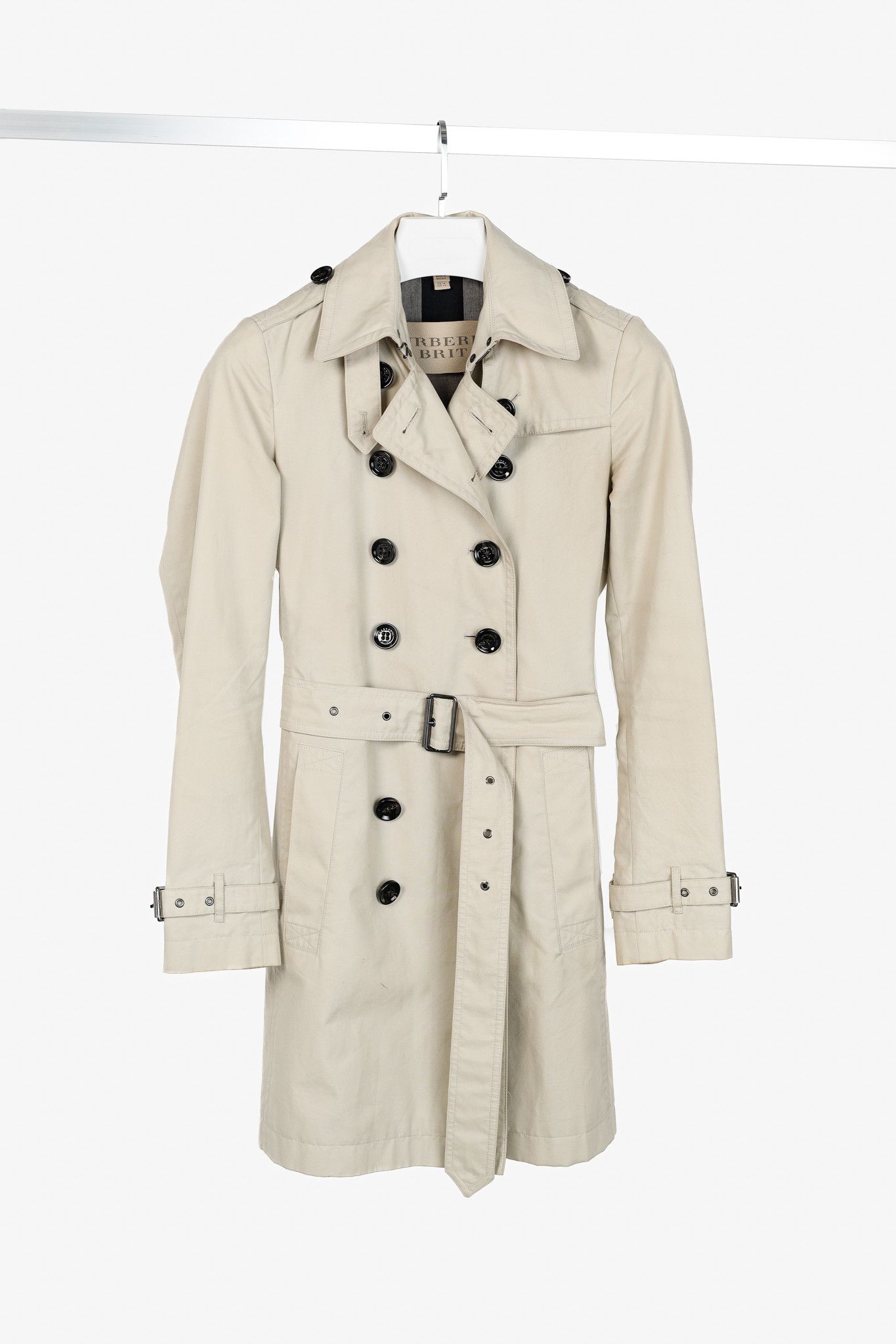Burberry Burberry Brit Beige Belted Double-Breasted Trench Coat Size S / US 4 / IT 40 - 1 Thumbnail