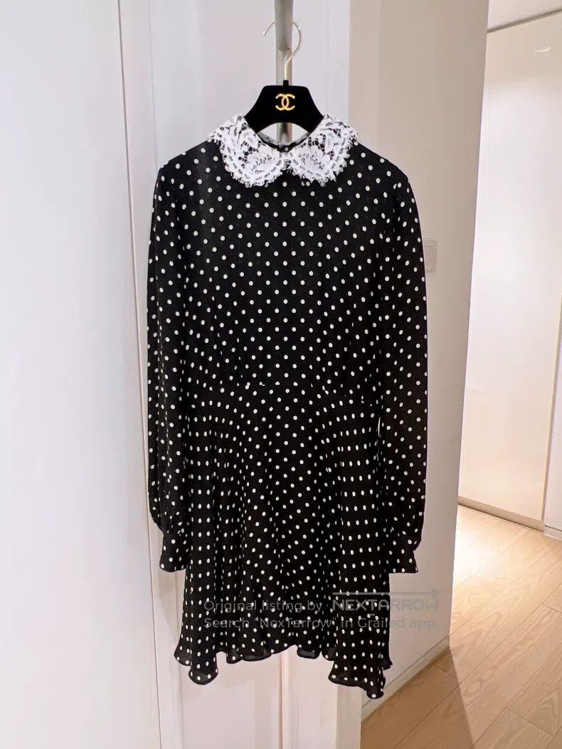 Valentino Valentino Black and white polka dot silk dress Size M / US 6-8 / IT 42-44 - 1 Thumbnail