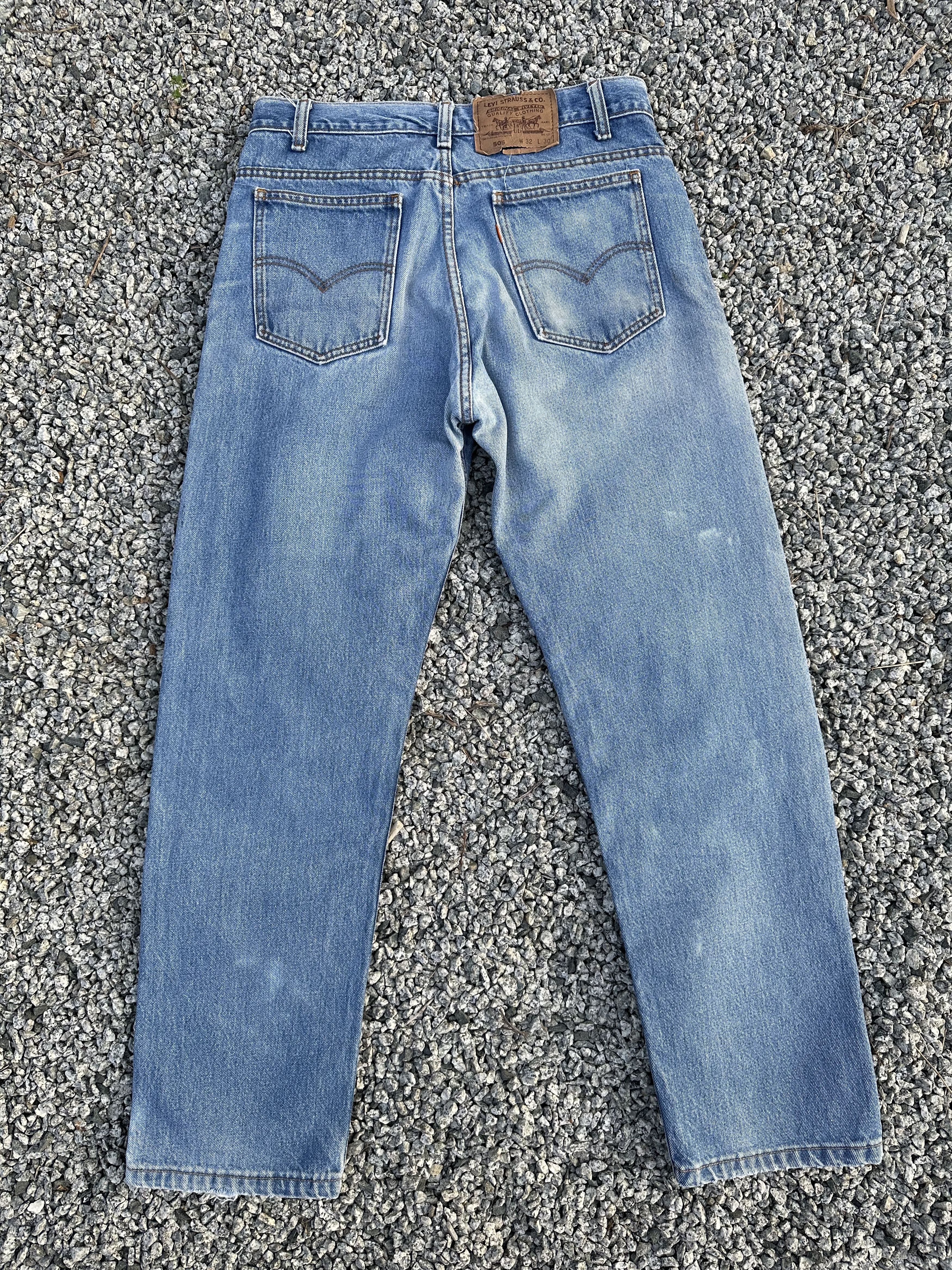 Levi's Vintage 80s Levi’s 505 Orange Tab Faded Distressed Jeans Size US 30 / EU 46 - 2 Thumbnail