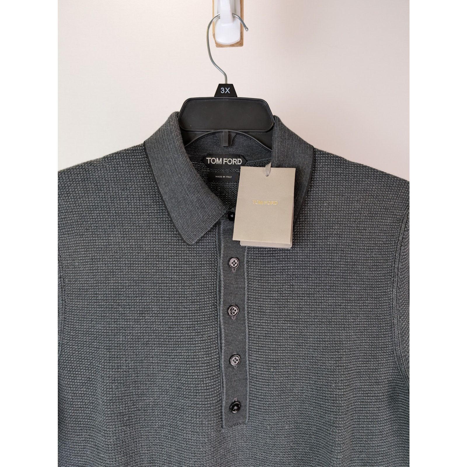 Tom Ford o1rshd1 Knitwear Polo Shirt Knitted in Grey 46 Size US S / EU 44-46 / 1 - 7 Thumbnail